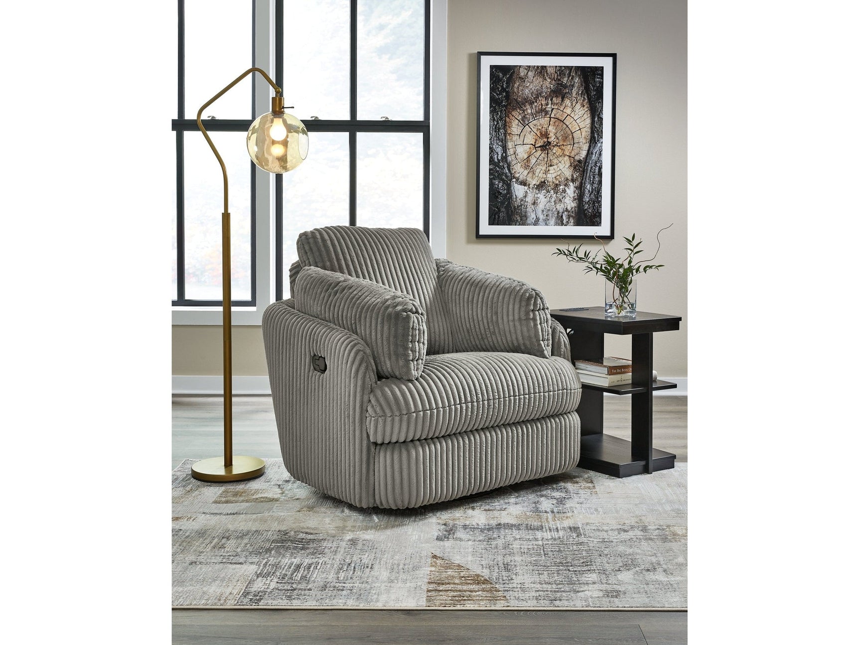 Tie-Breaker Fog Swivel Glider Recliner (Online Special Price) - Ornate Home