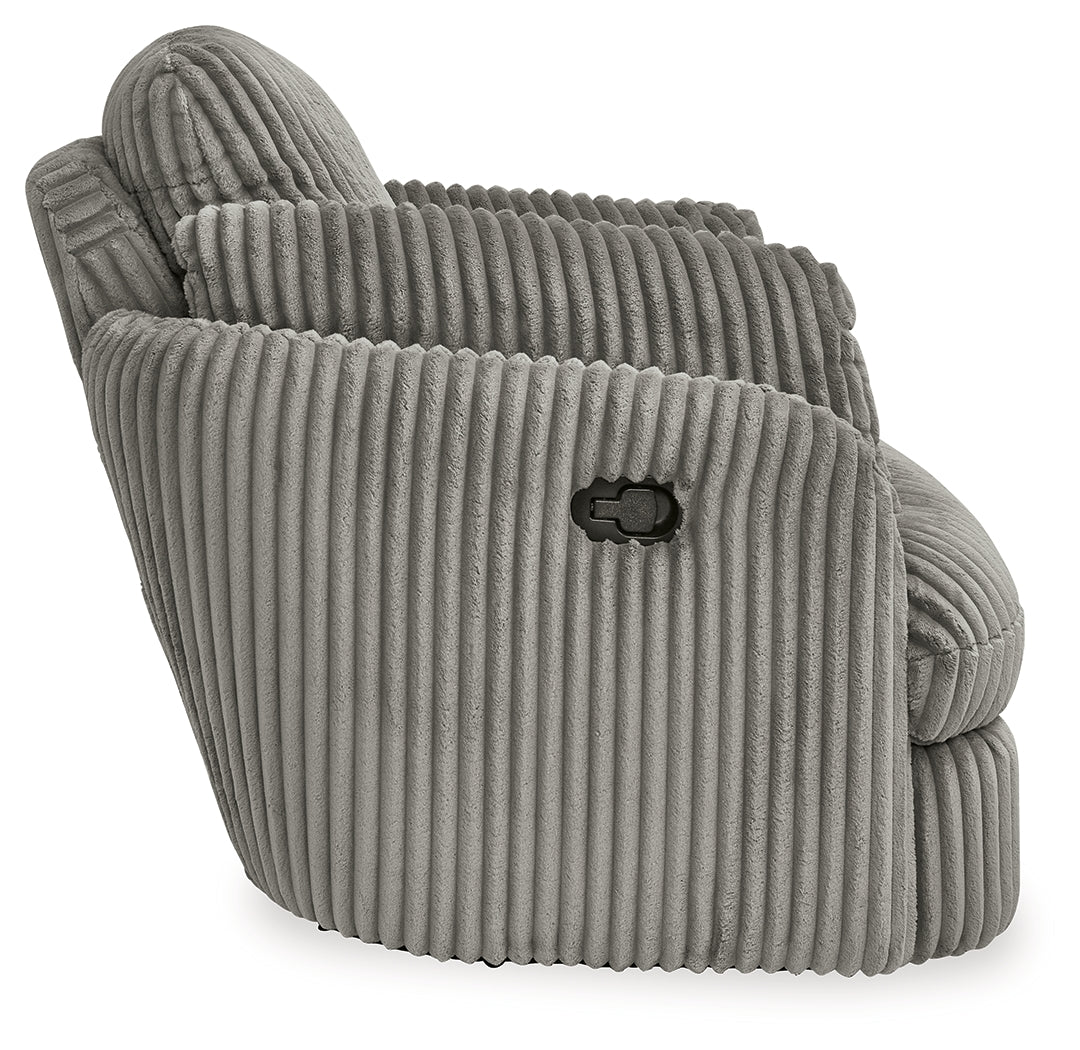 Tie-Breaker Fog Swivel Glider Recliner - Ornate Home
