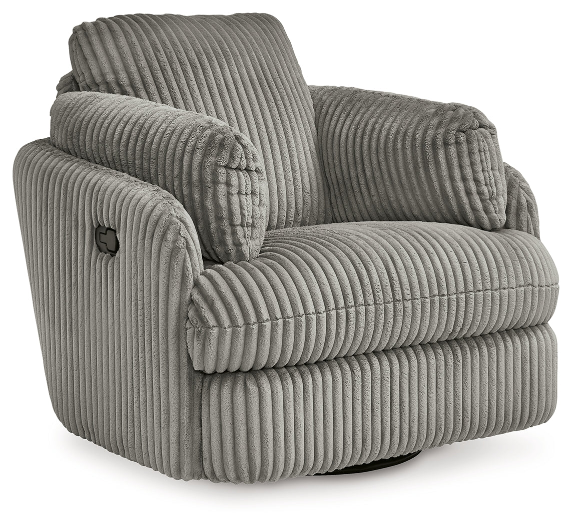 Lindyn Fog Swivel Glider Recliner (Online Special Price) - Ornate Home