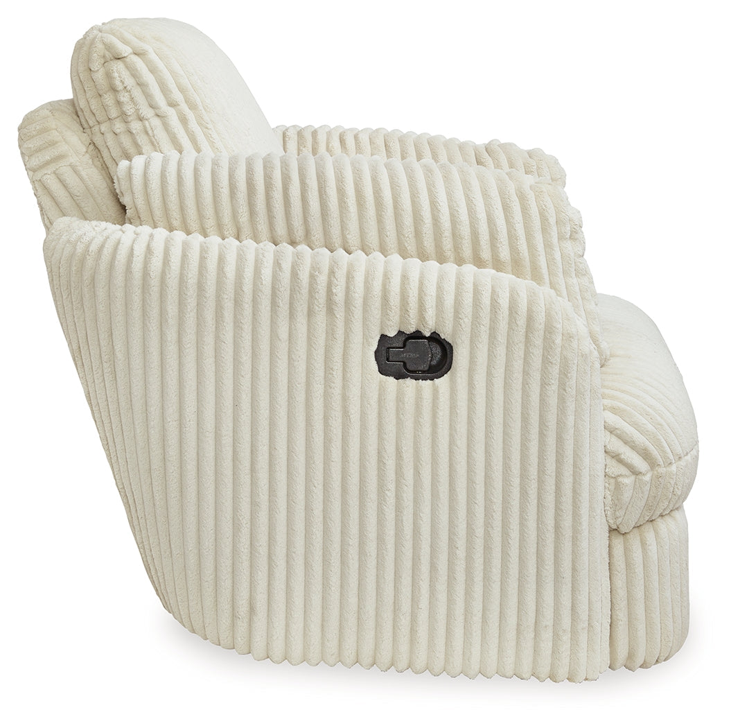 Tie-Breaker Ivory Swivel Glider Recliner - Ornate Home