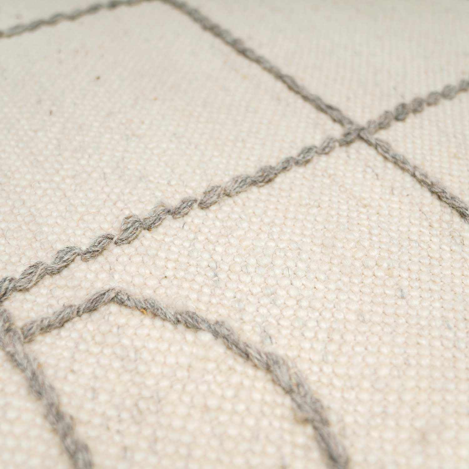 Tieve Black & White Grid Wool Rug - Clearance - Ornate Home