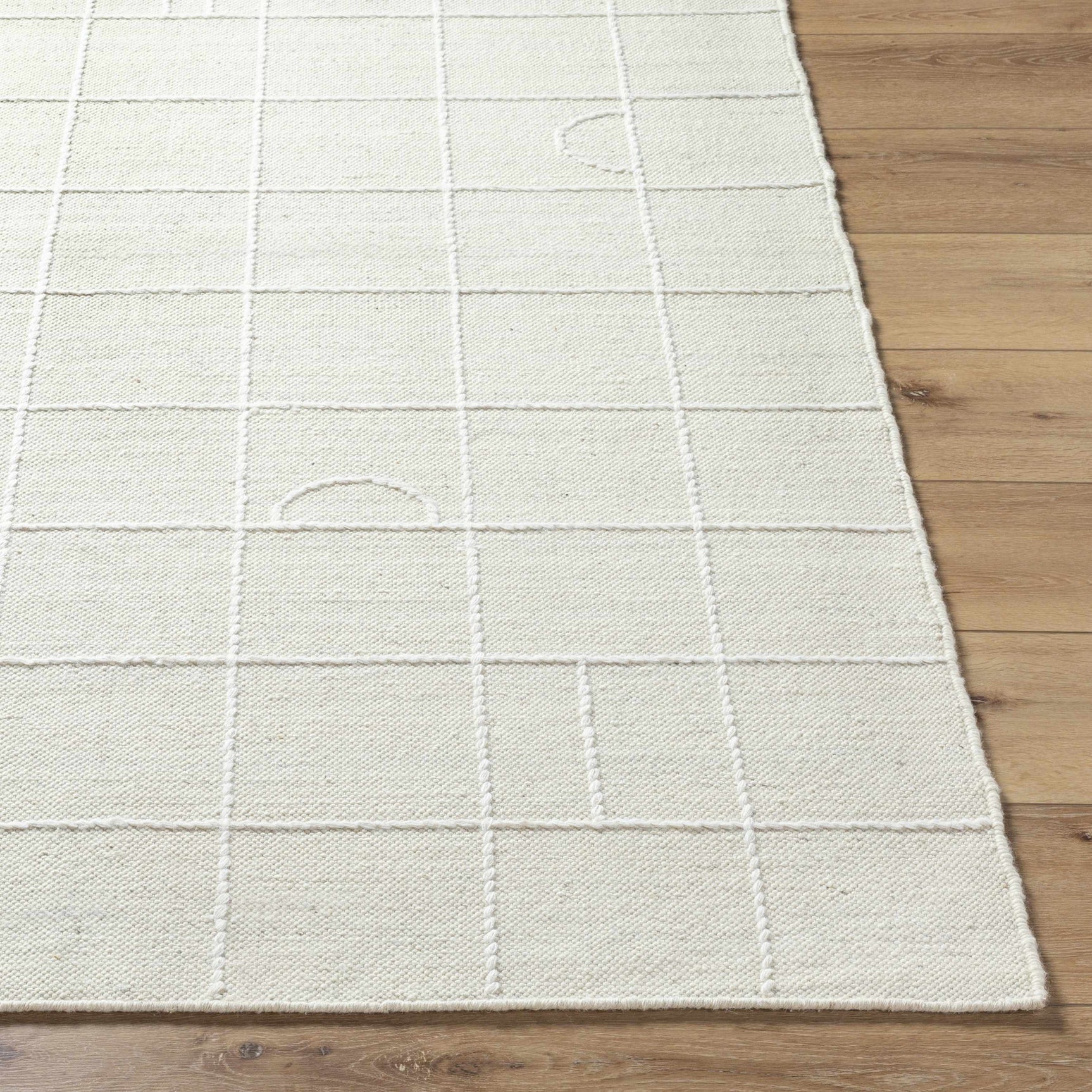 Tieve Off White Checkered Area Rug - Clearance - Ornate Home