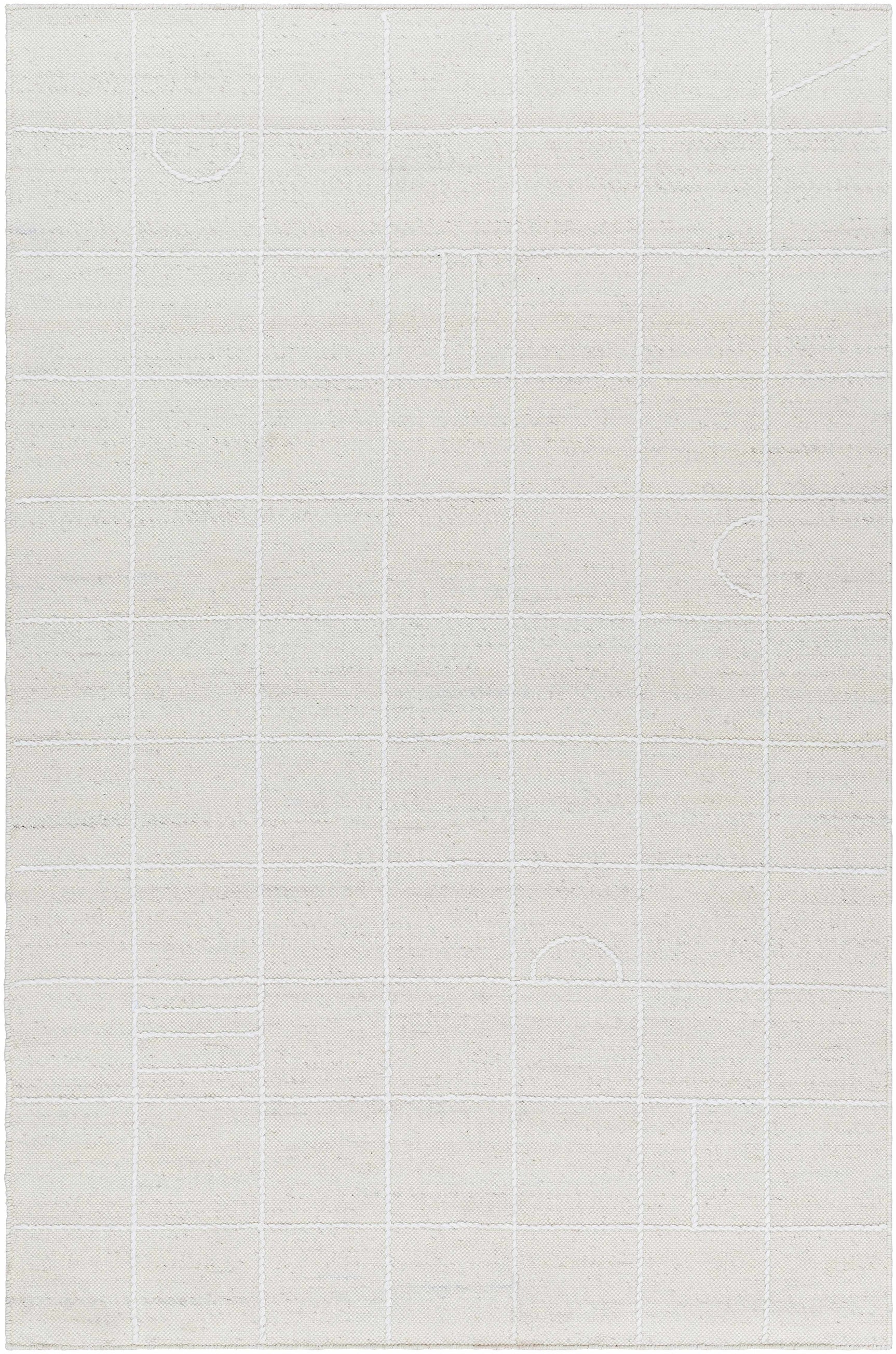 Tieve Off White Checkered Area Rug - Ornate Home