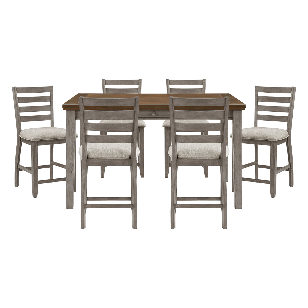 Tigard Gray 7pc Dining Set - Ornate Home