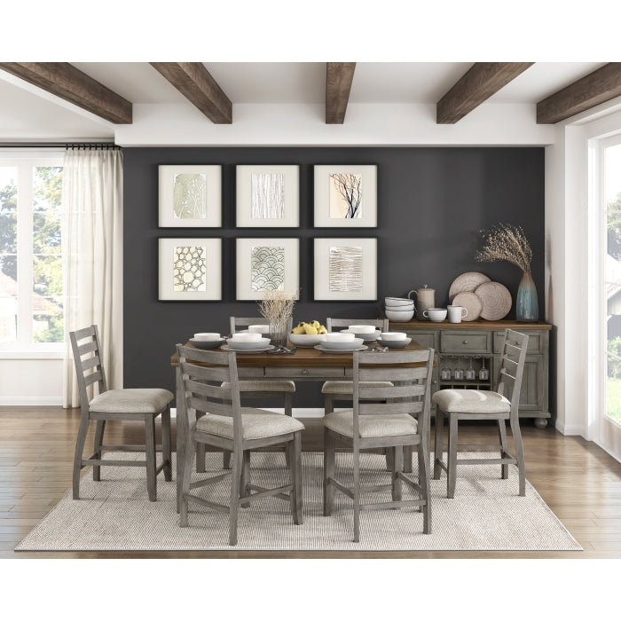 Tigard Gray/Beige Counter Height Chair (Set of 2) - Ornate Home