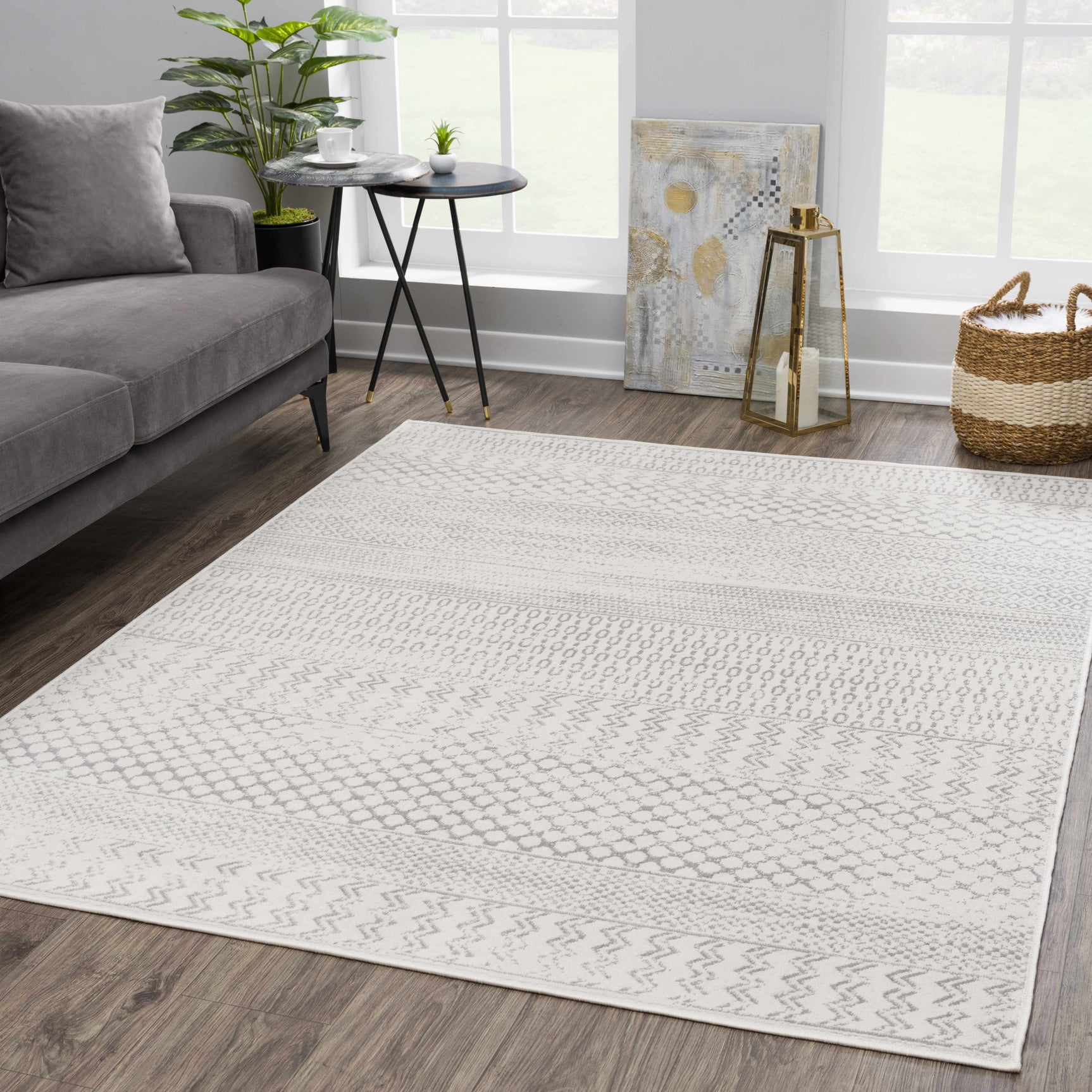 Tigri Aztec Ivory & Gray 2318 Area Rug - Clearance - Ornate Home