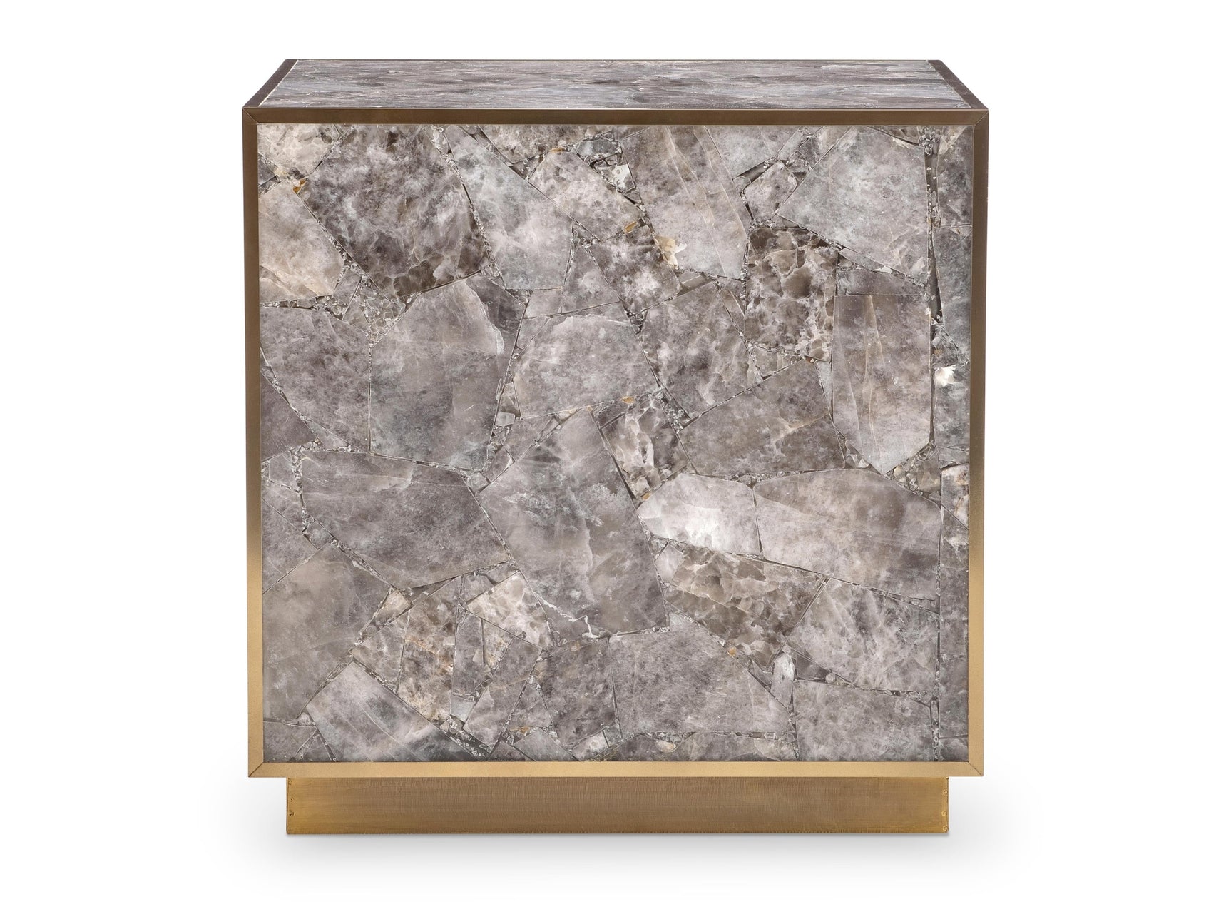 Tildon Smoky/Aged Brass Side Table - Ornate Home