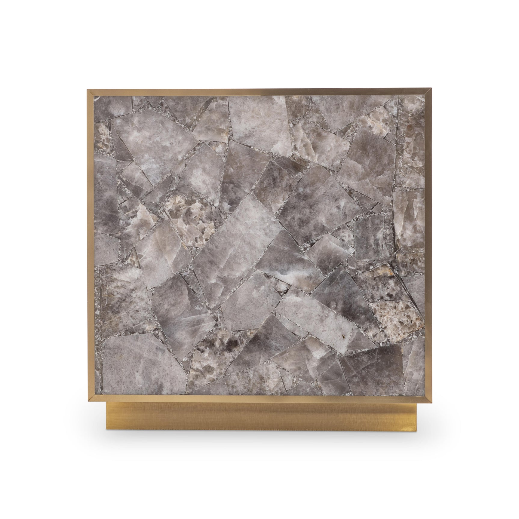 Tildon Smoky/Aged Brass Side Table - Ornate Home