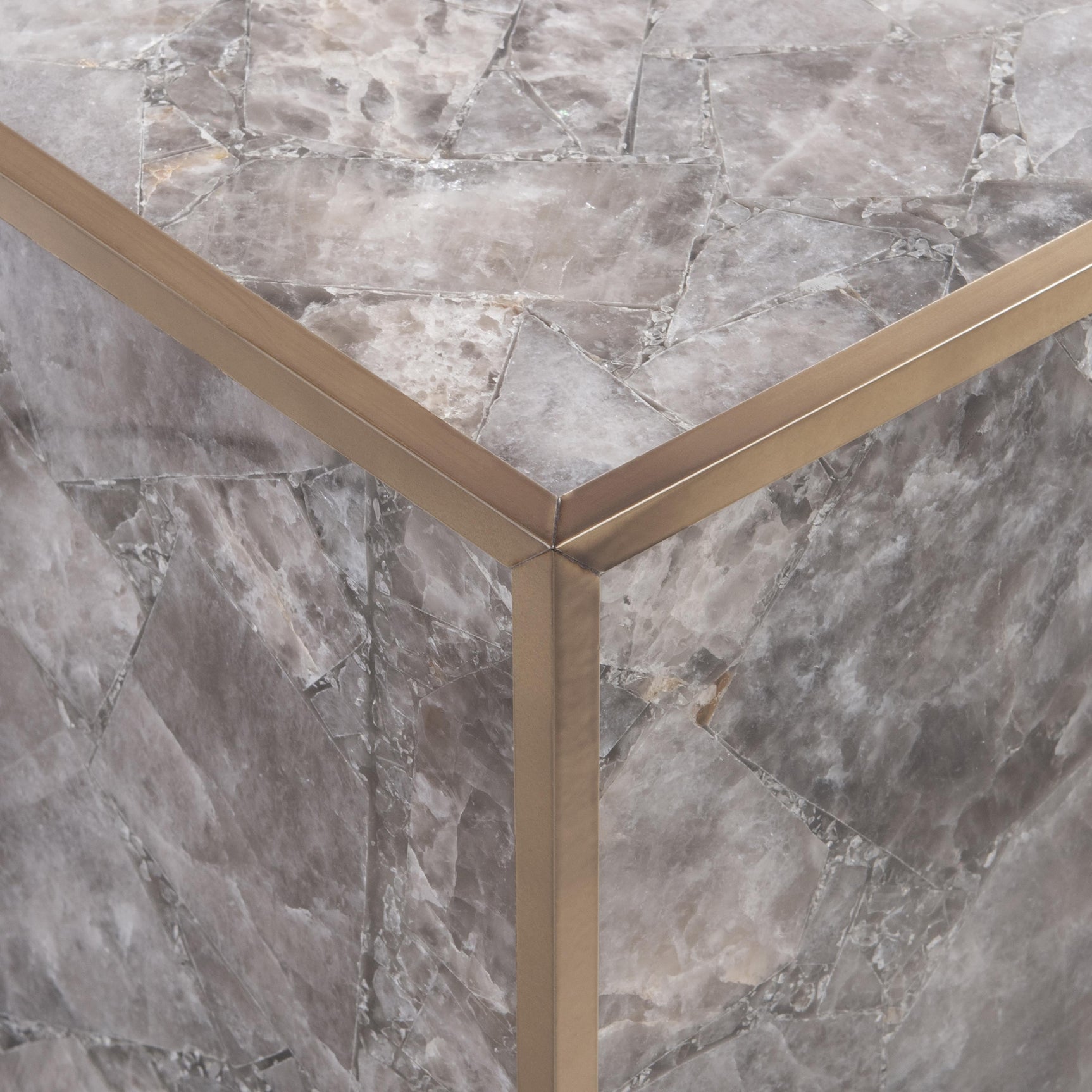 Tildon Smoky/Aged Brass Side Table - Ornate Home