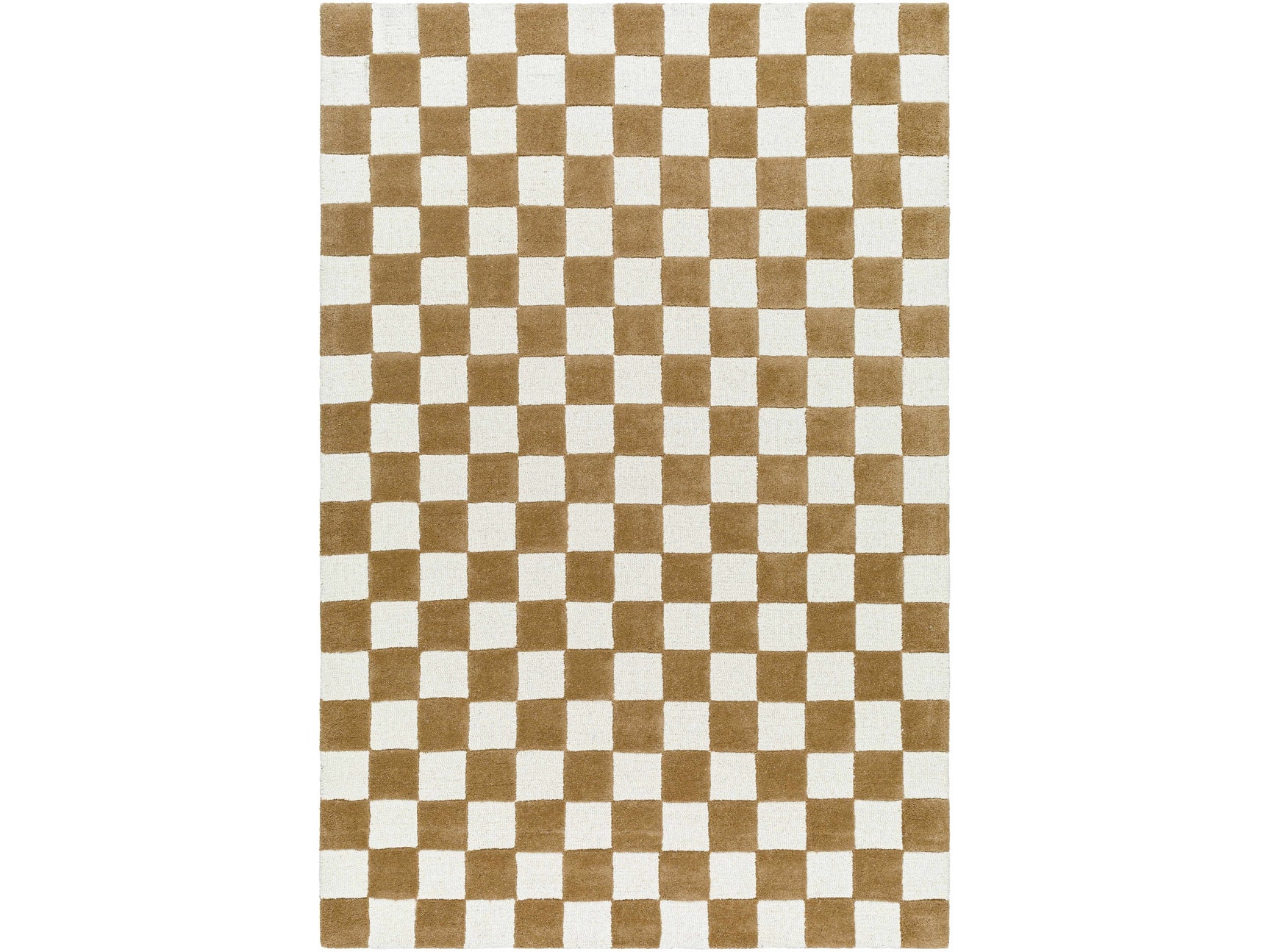Timin Camel Checkered Area Rug - Ornate Home
