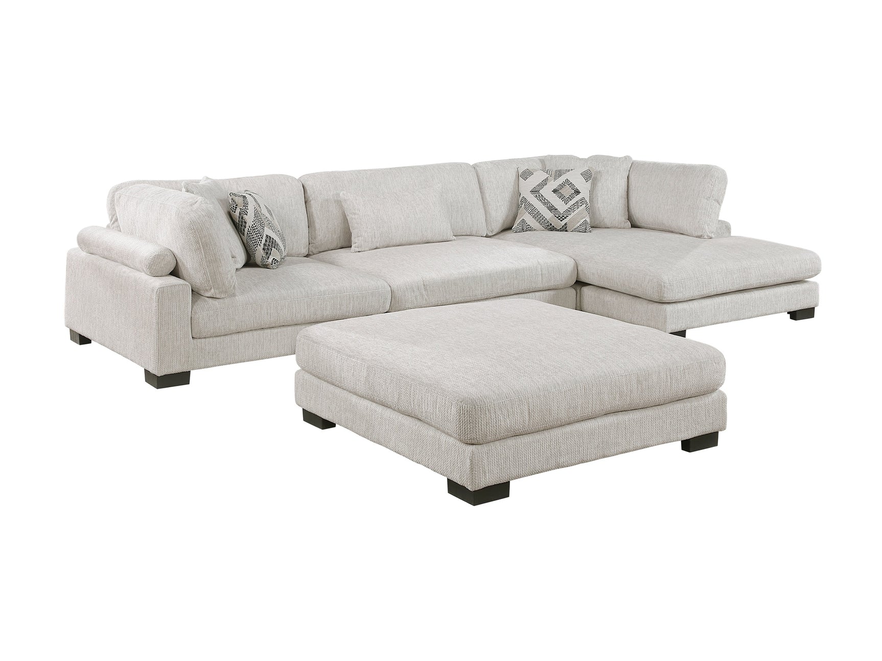 Tinley Beige 4-Piece Modular Sectional with Chaise and Ottoman - Ornate Home