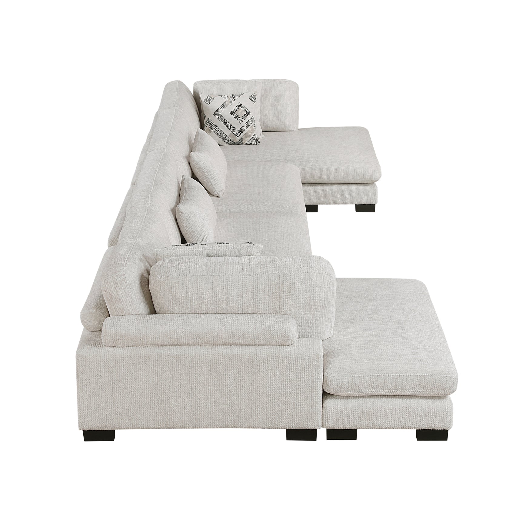 Tinley Beige 4-Piece Modular Sectional with Double Chaise - Ornate Home