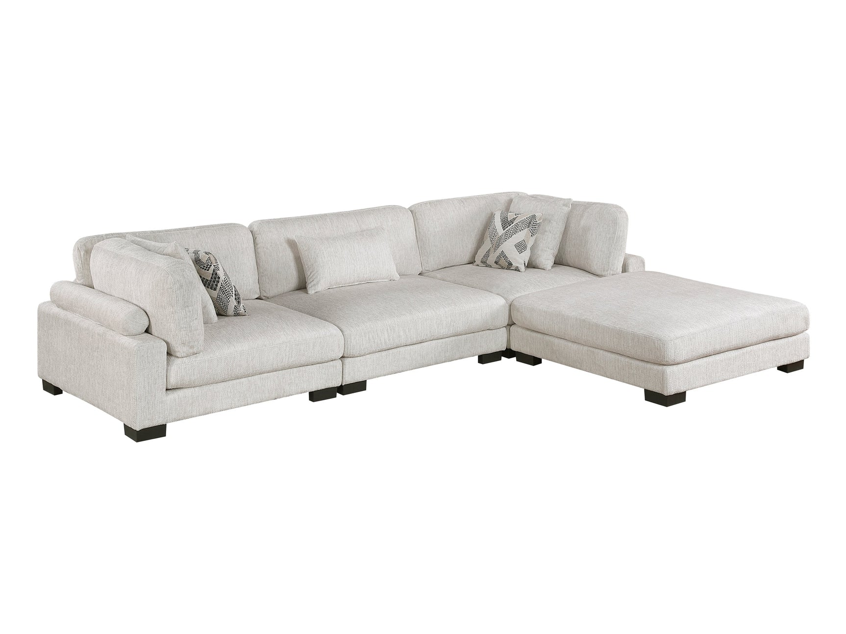 Tinley Beige 4-Piece Modular Sectional with Ottoman - Ornate Home