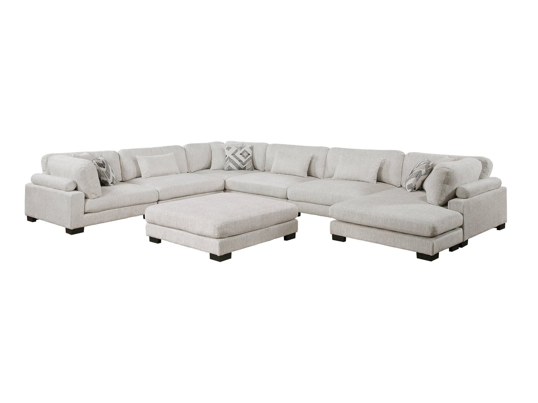 Tinley Beige 7-Piece Modular Sectional with Ottoman - Ornate Home