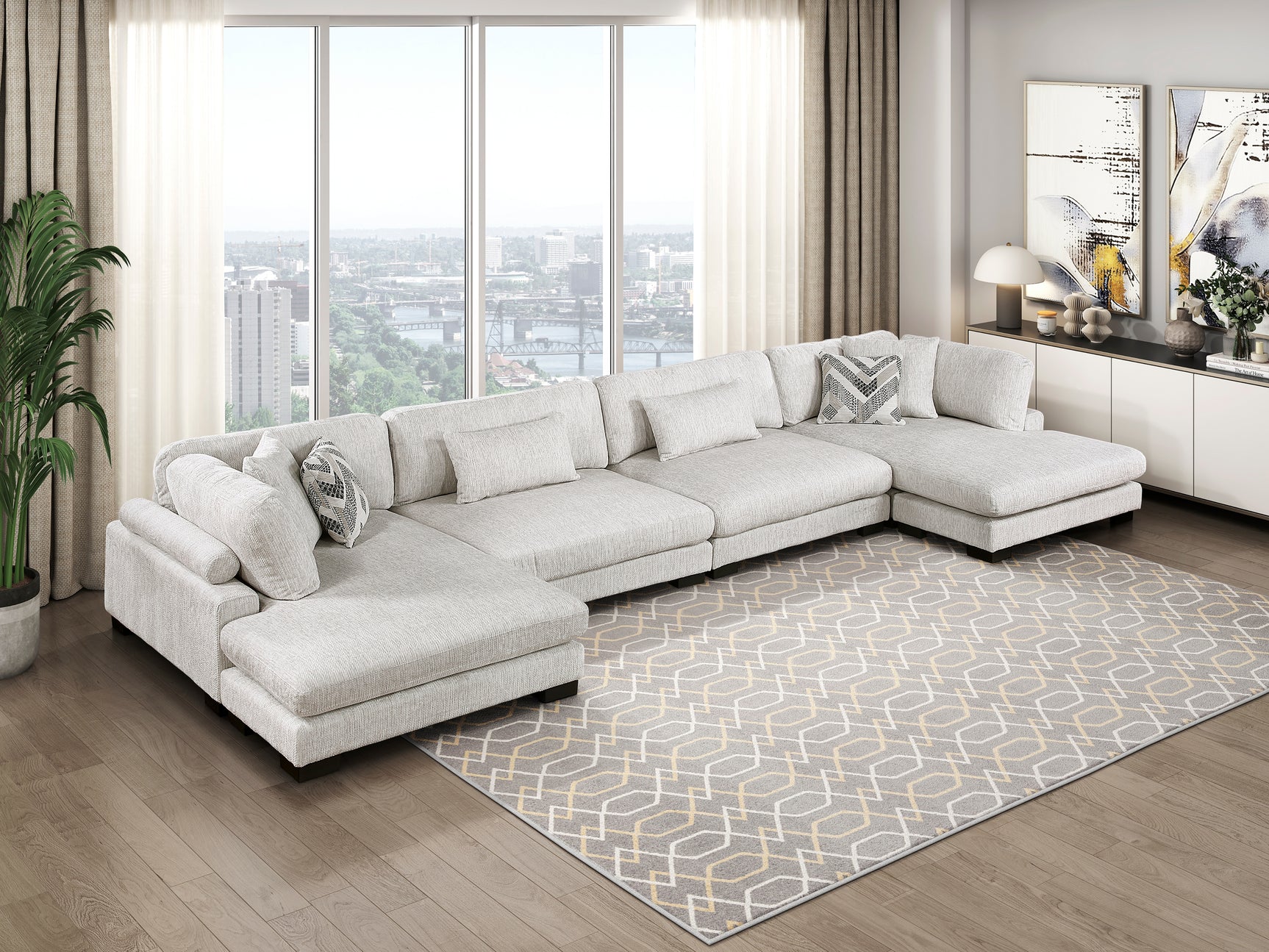 Tinley Beige Modular Reversible Chaise - Ornate Home