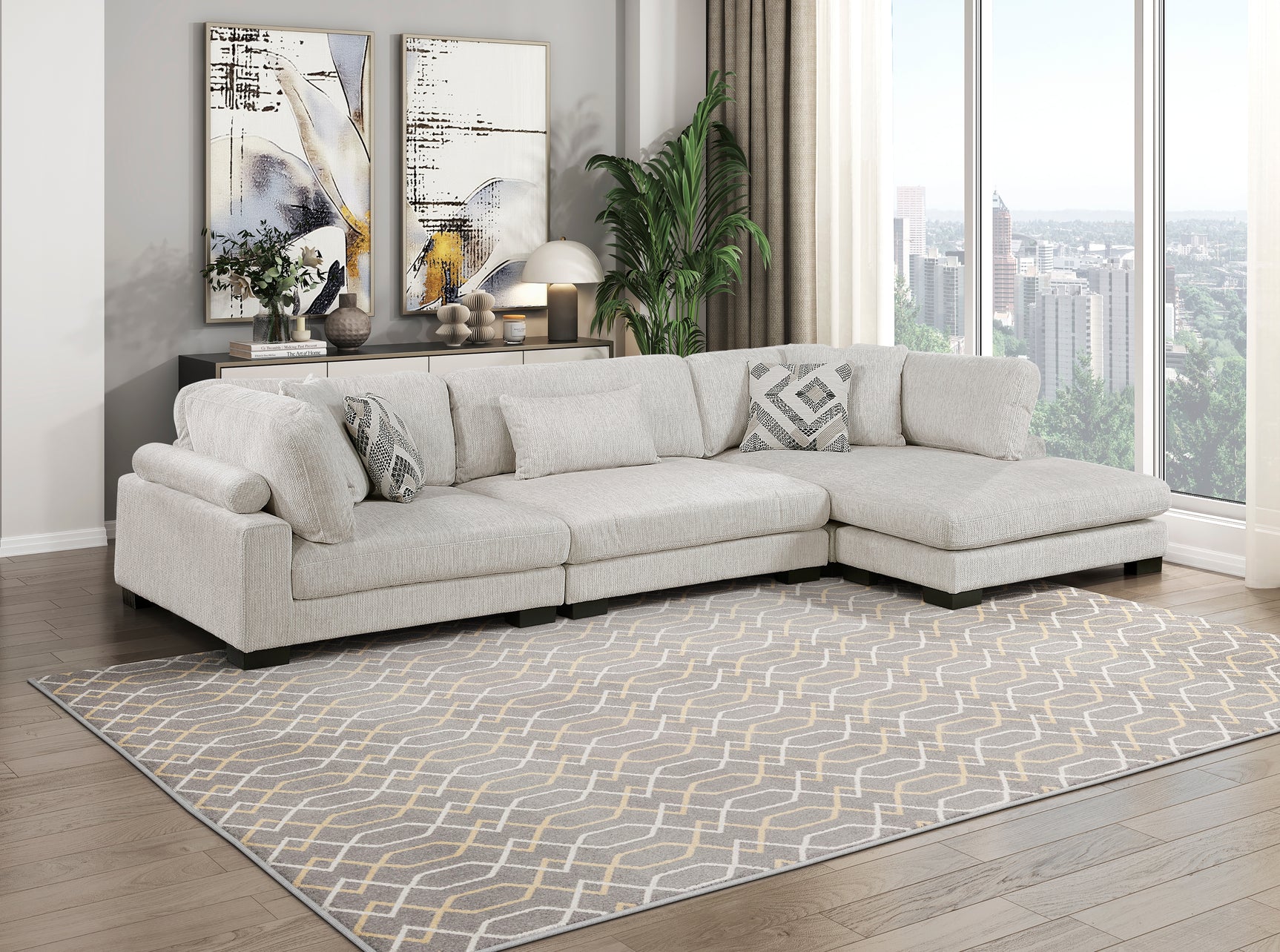 Tinley Beige Modular Reversible Chaise - Ornate Home
