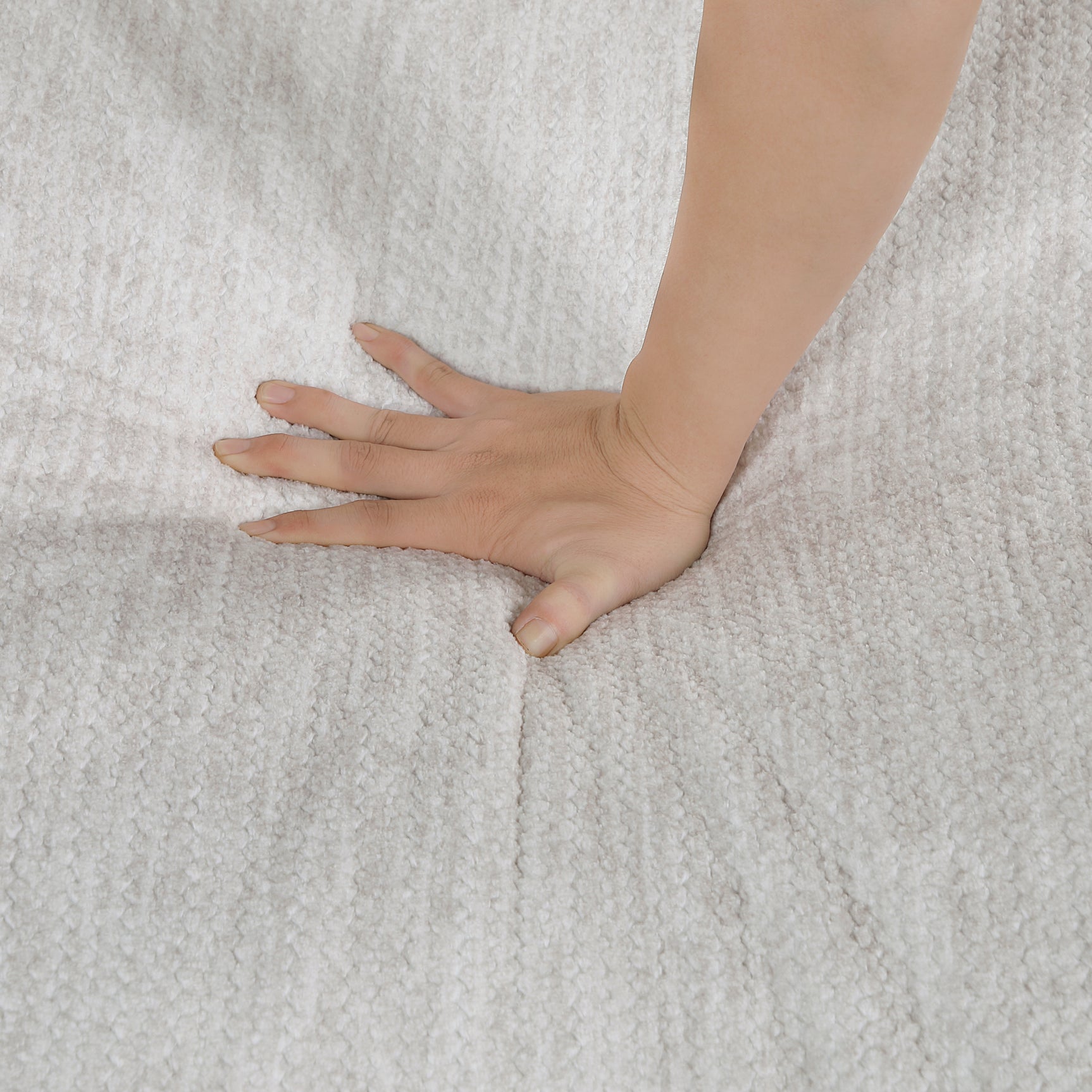 Tinley Beige Ottoman - Ornate Home