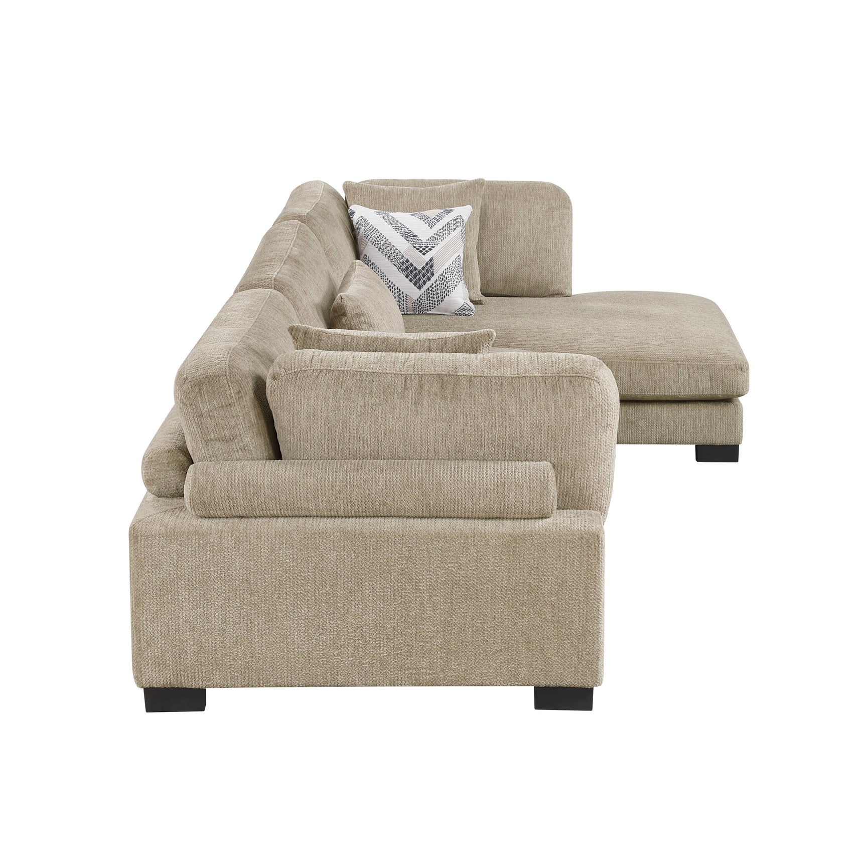 Tinley Brown 3-Piece Modular Sectional with Chaise - Ornate Home