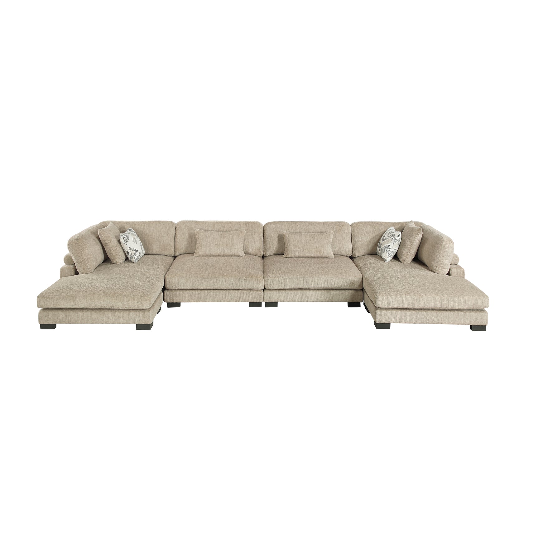 Tinley Brown 4-Piece Modular Sectional with Chaise - Ornate Home