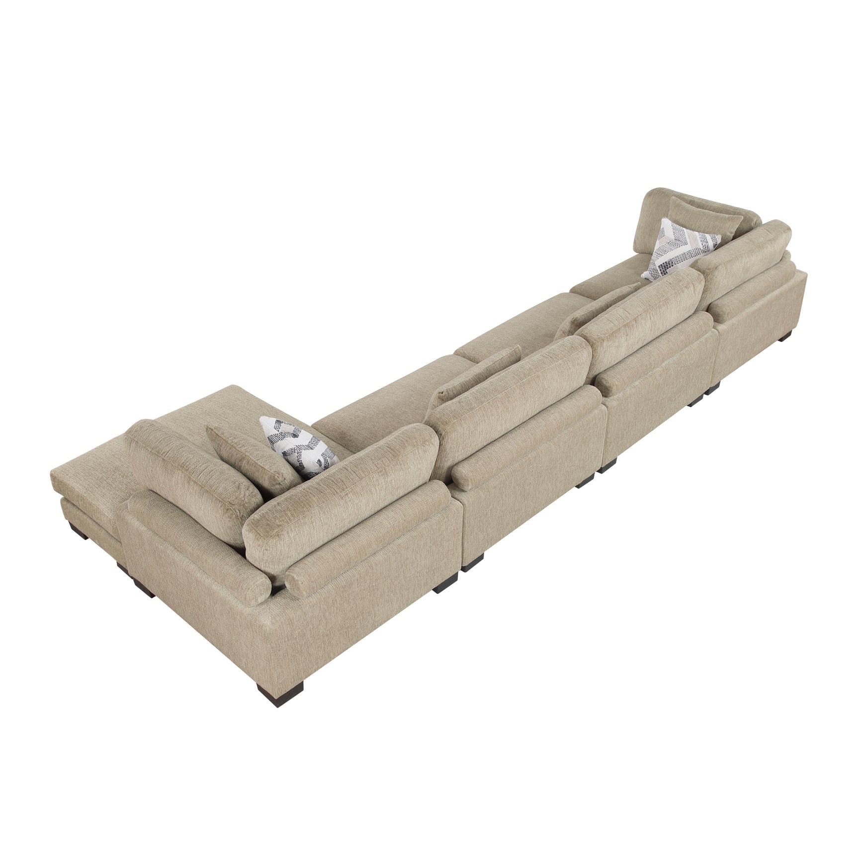 Tinley Brown 4-Piece Modular Sectional with Chaise - Ornate Home