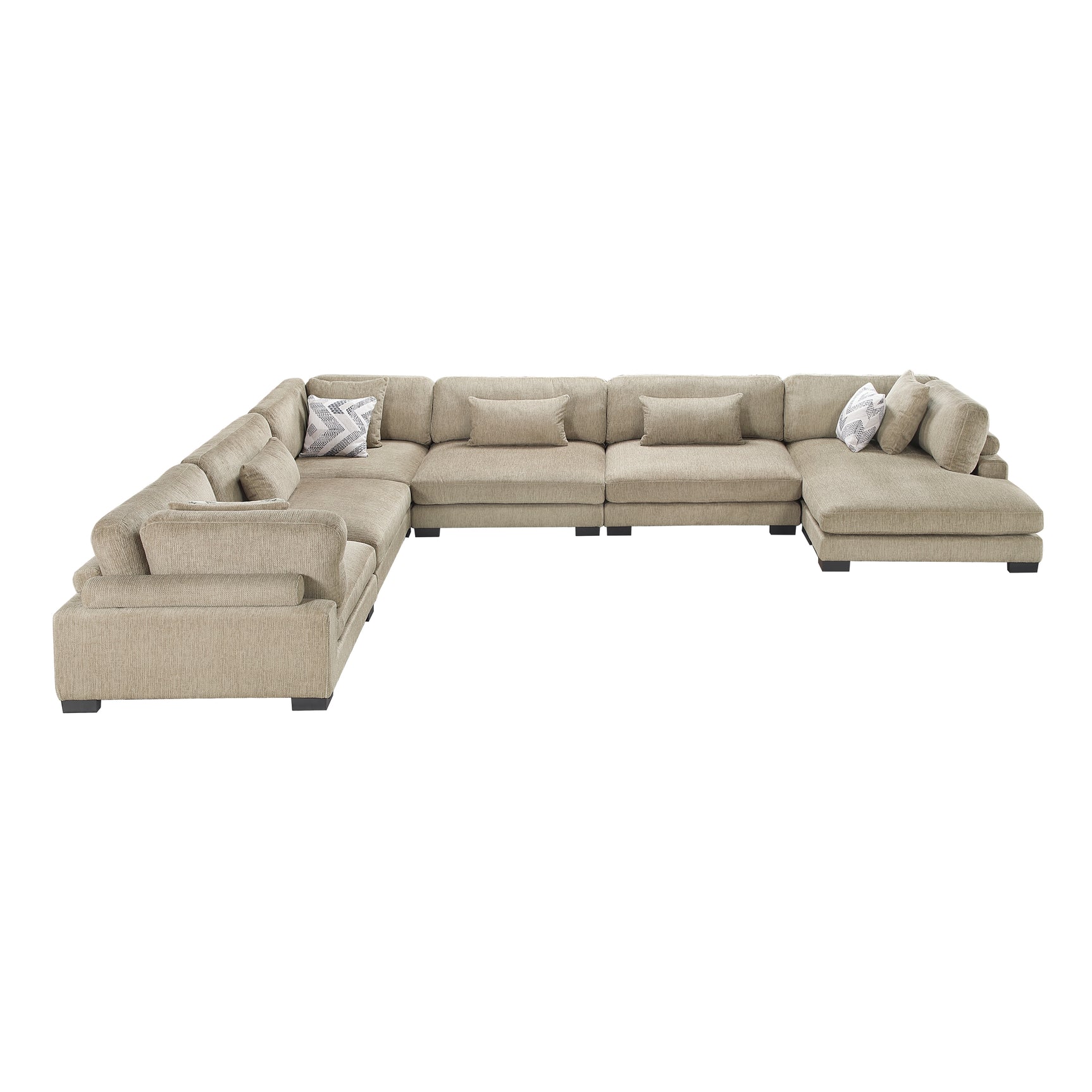Tinley Brown 6-Piece Modular Sectional with Chaise - Ornate Home