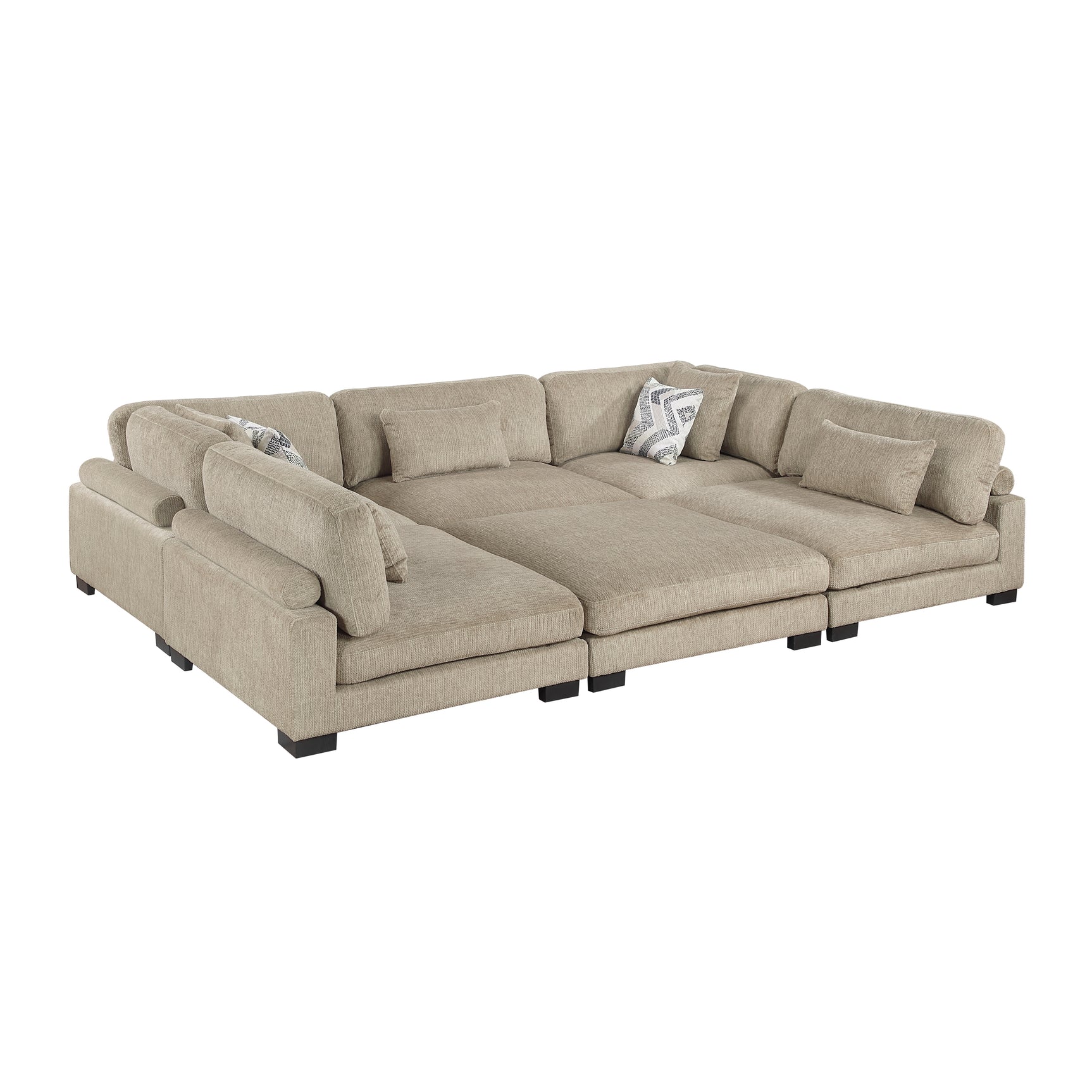 Tinley Brown 6-Piece Modular Sectional with Ottoman - Ornate Home