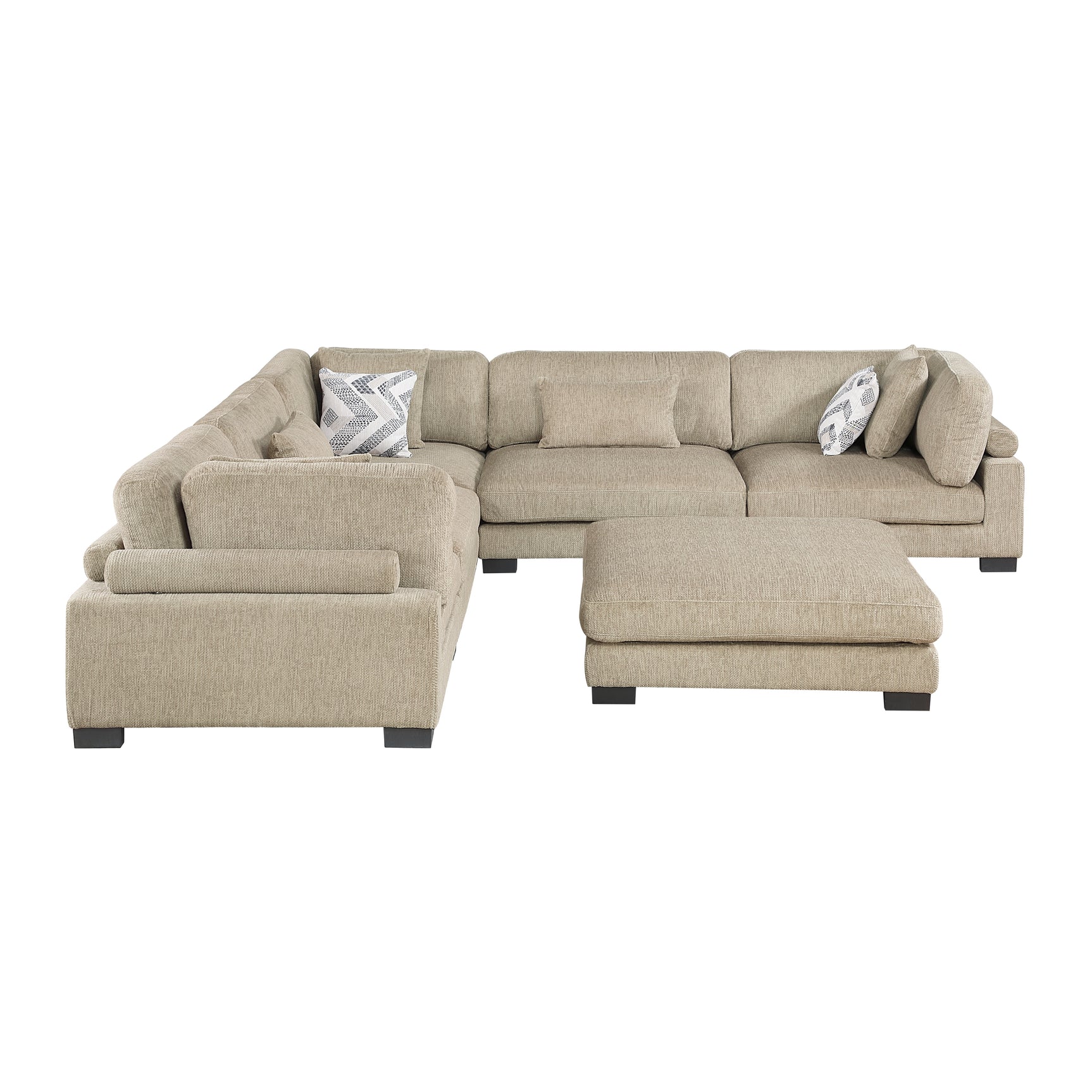 Tinley Brown 6-Piece Modular Sectional with Ottoman - Ornate Home