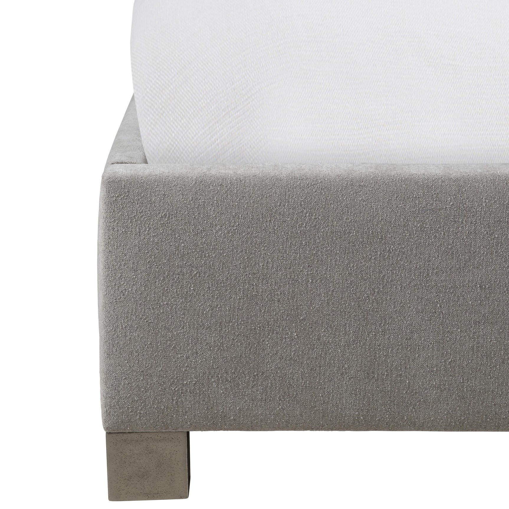 Tinsley Grey Fabric Panel King Bed - Ornate Home