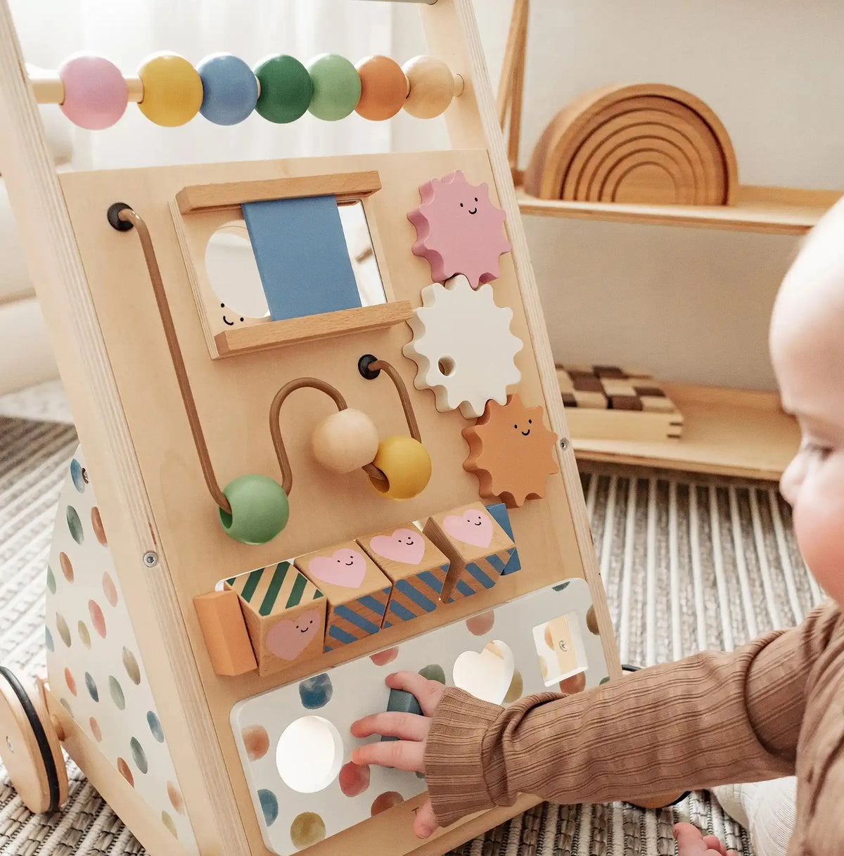 Tiny Land® Versatile Natural Wooden Baby Walker - Ornate Home