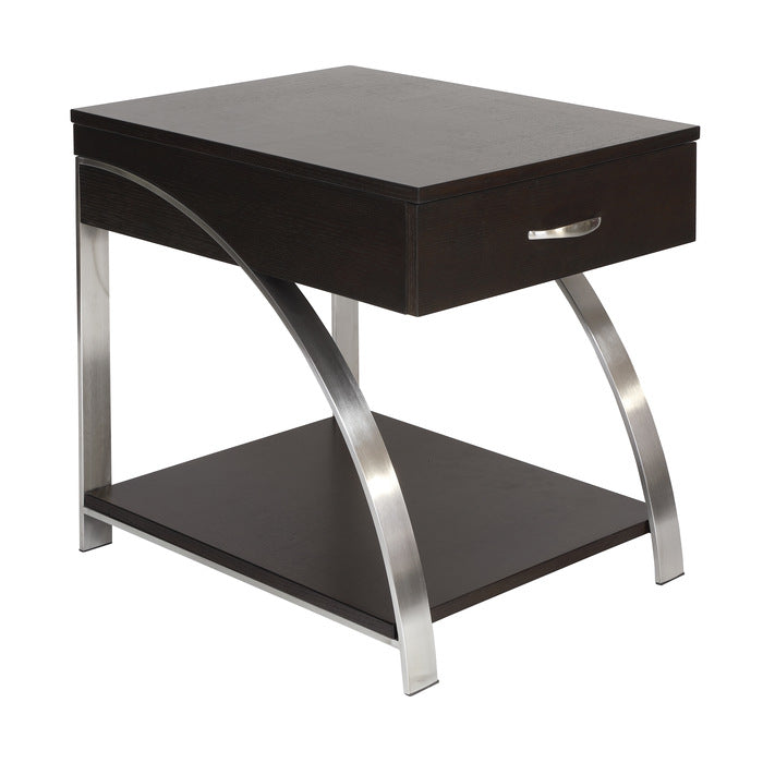 Tioga Espresso/Chrome End Table - Ornate Home