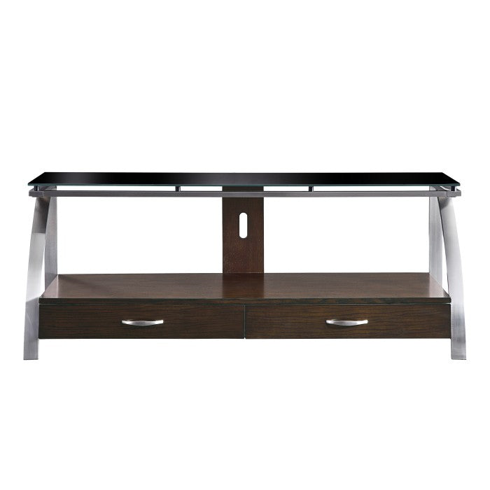 Tioga Espresso/Chrome TV Stand - Ornate Home