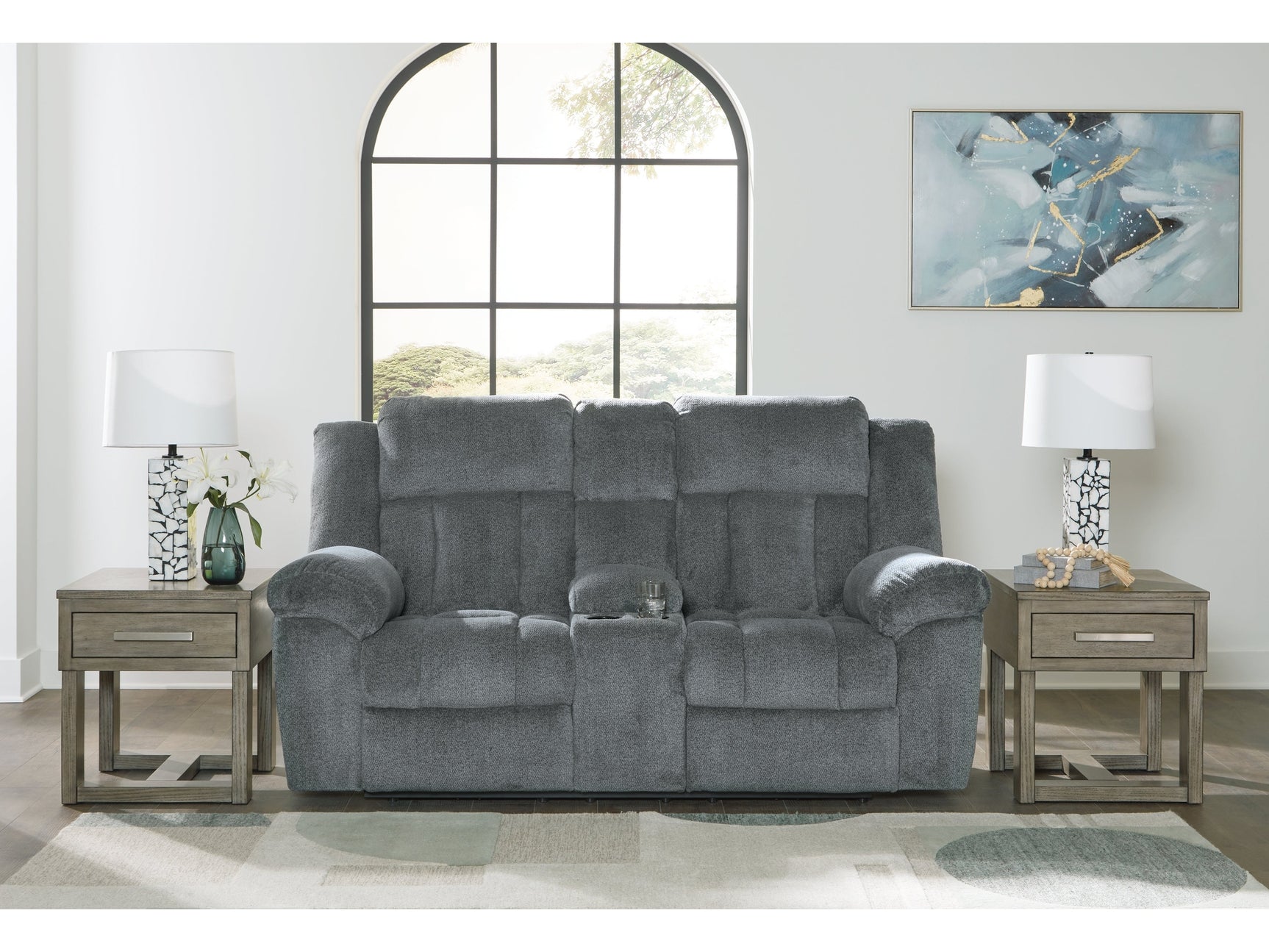 Tip-Off Slate Power Reclining Loveseat - Ornate Home