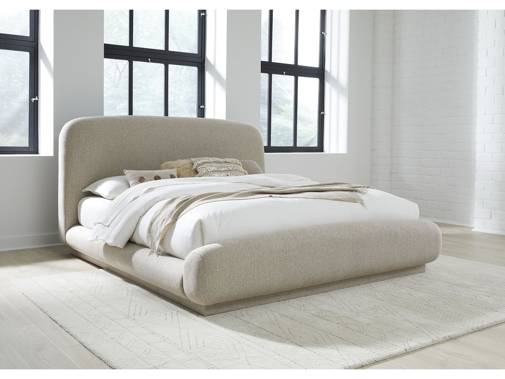 Tirimbina Hyena California King Chenille Upholstered Platform Bed - Ornate Home