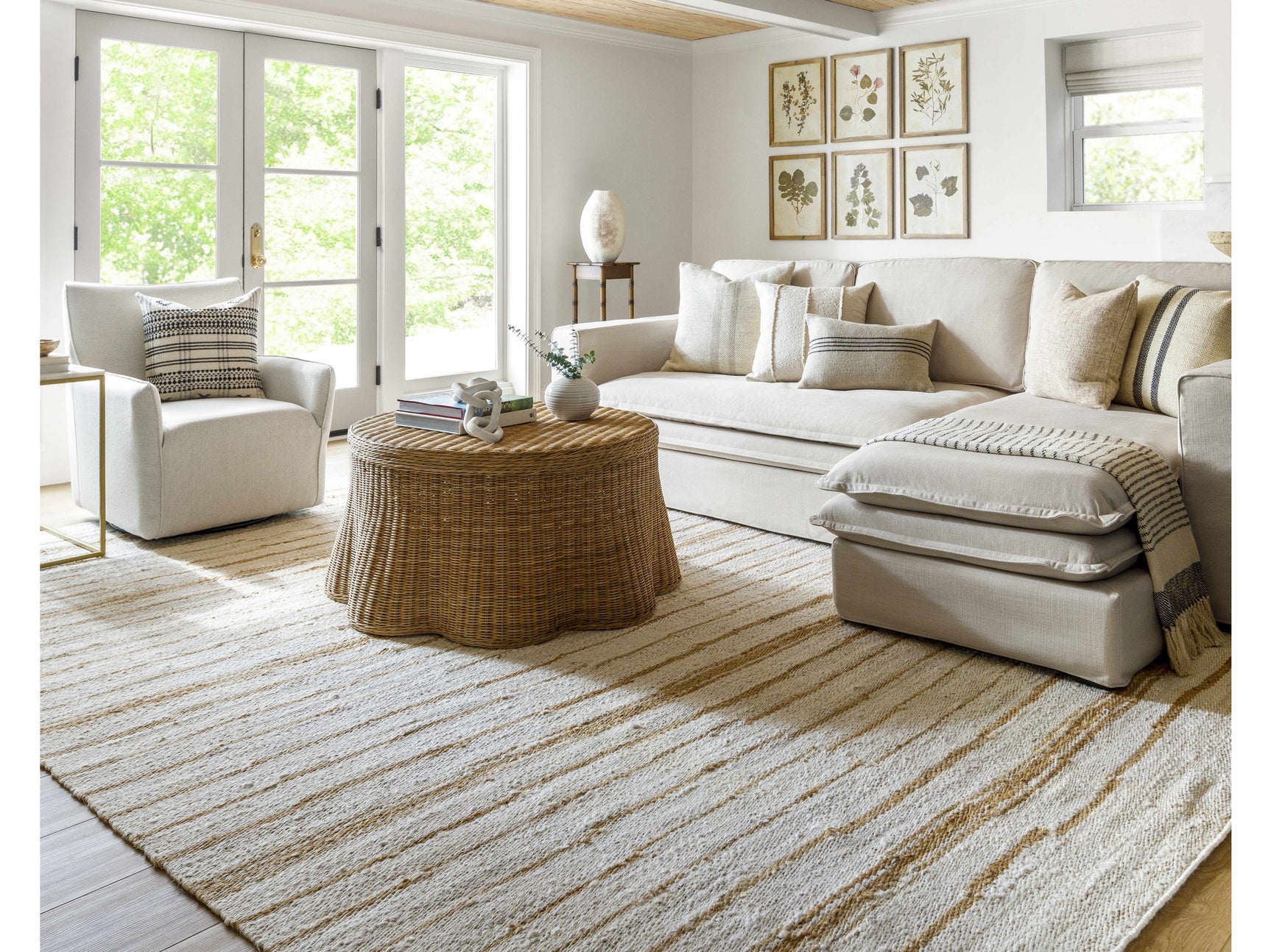 Tivon Broken-Striped Jute Rug - Ornate Home