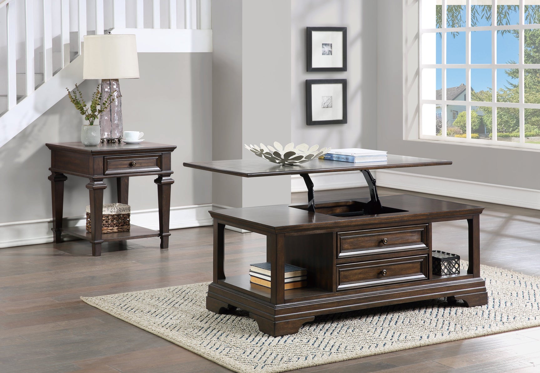 Tobias Espresso Lift Top Cocktail Table - Ornate Home