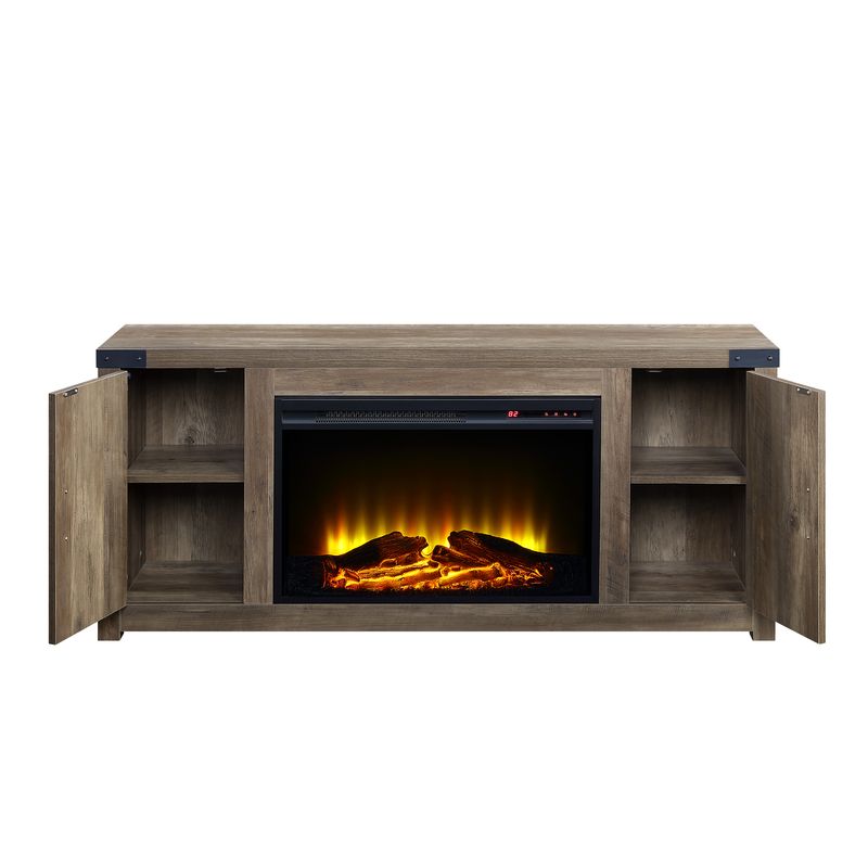 Tobias Rustic Oak Fireplace - Ornate Home