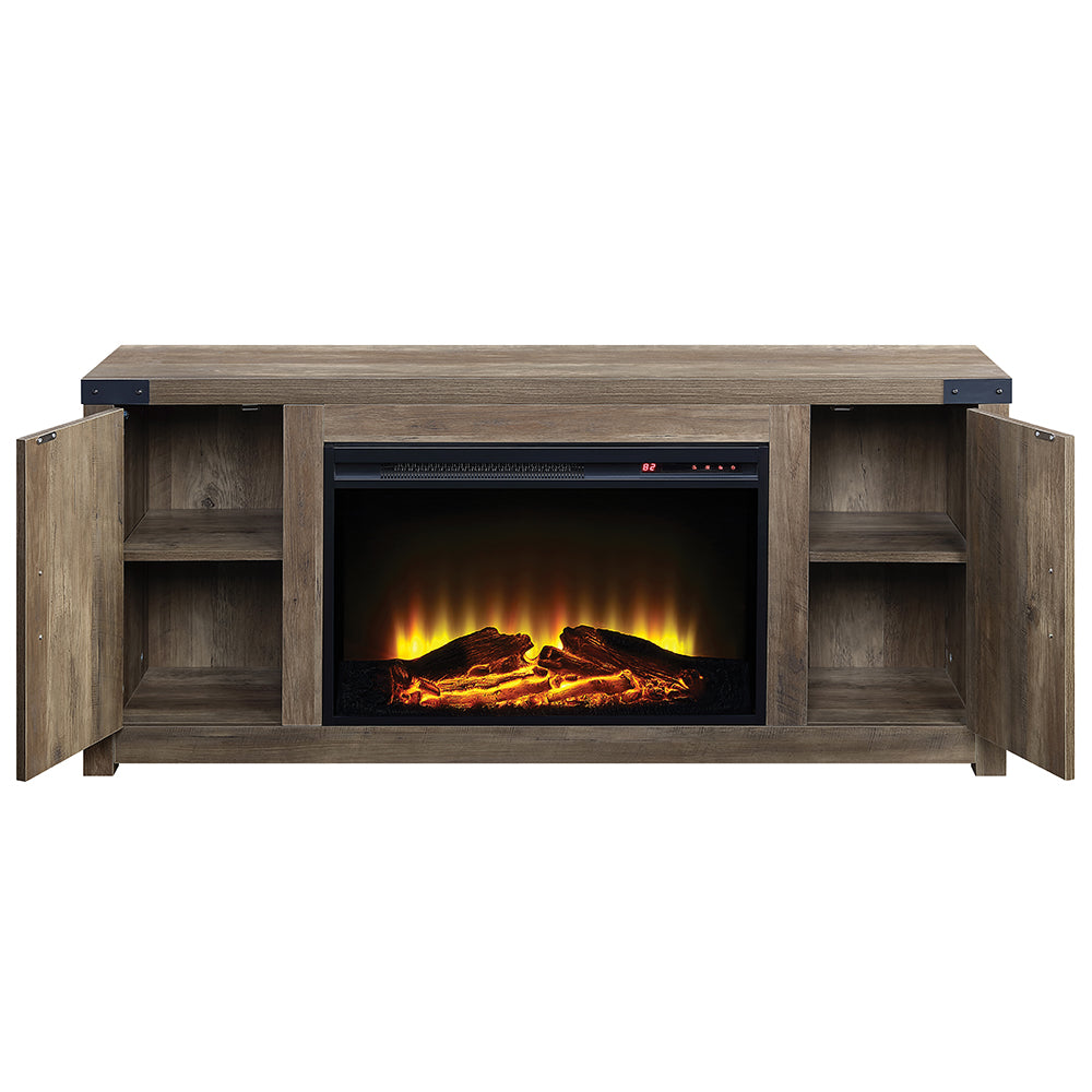 Tobias Rustic Oak Fireplace - Ornate Home
