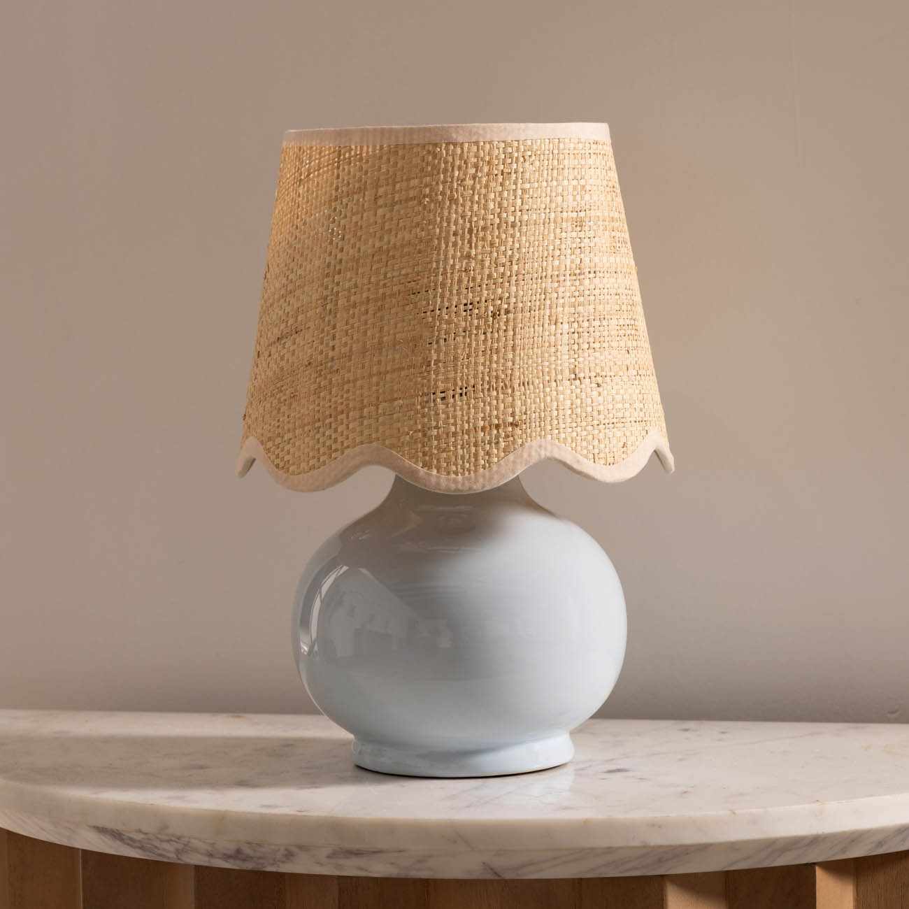Tocae Blue Solid Ceramic Table Lamp - Ornate Home