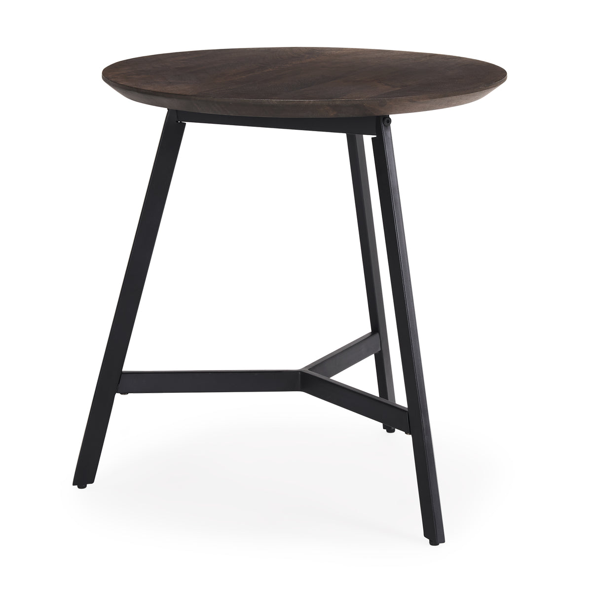 Todd Dark Brown Wood with Metal Legs Side Table - Ornate Home