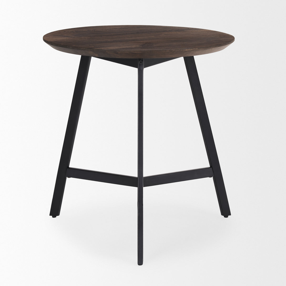 Todd Dark Brown Wood with Metal Legs Side Table - Ornate Home