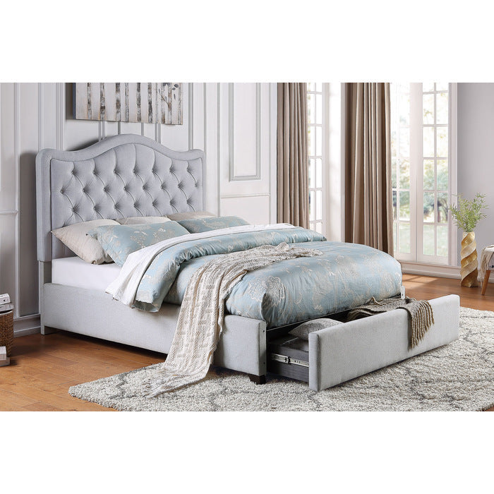 Toddrick Gray California King Platform Bed with Storage Drawers - Ornate Home