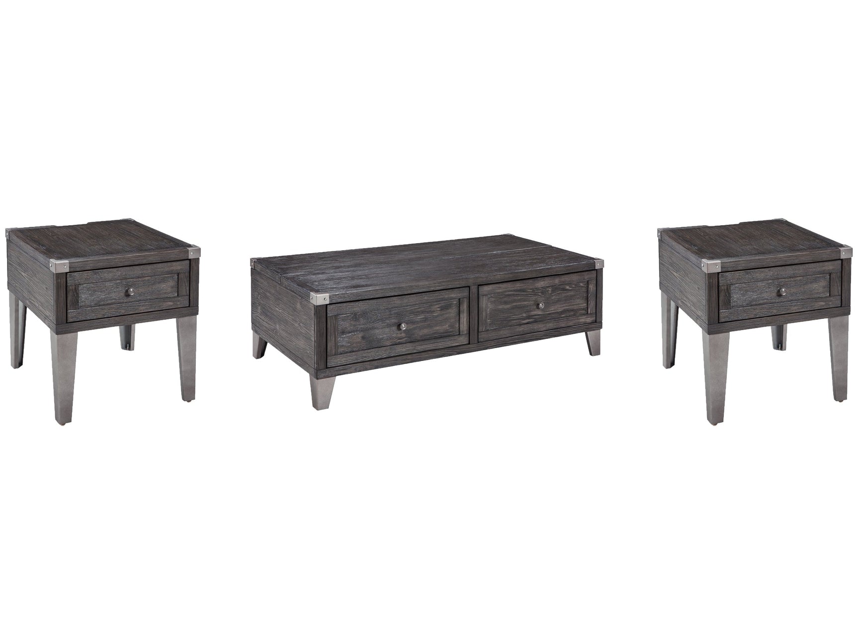 Todoe Dark Gray Coffee Table and 2 End Tables (Online Special Price) - Ornate Home