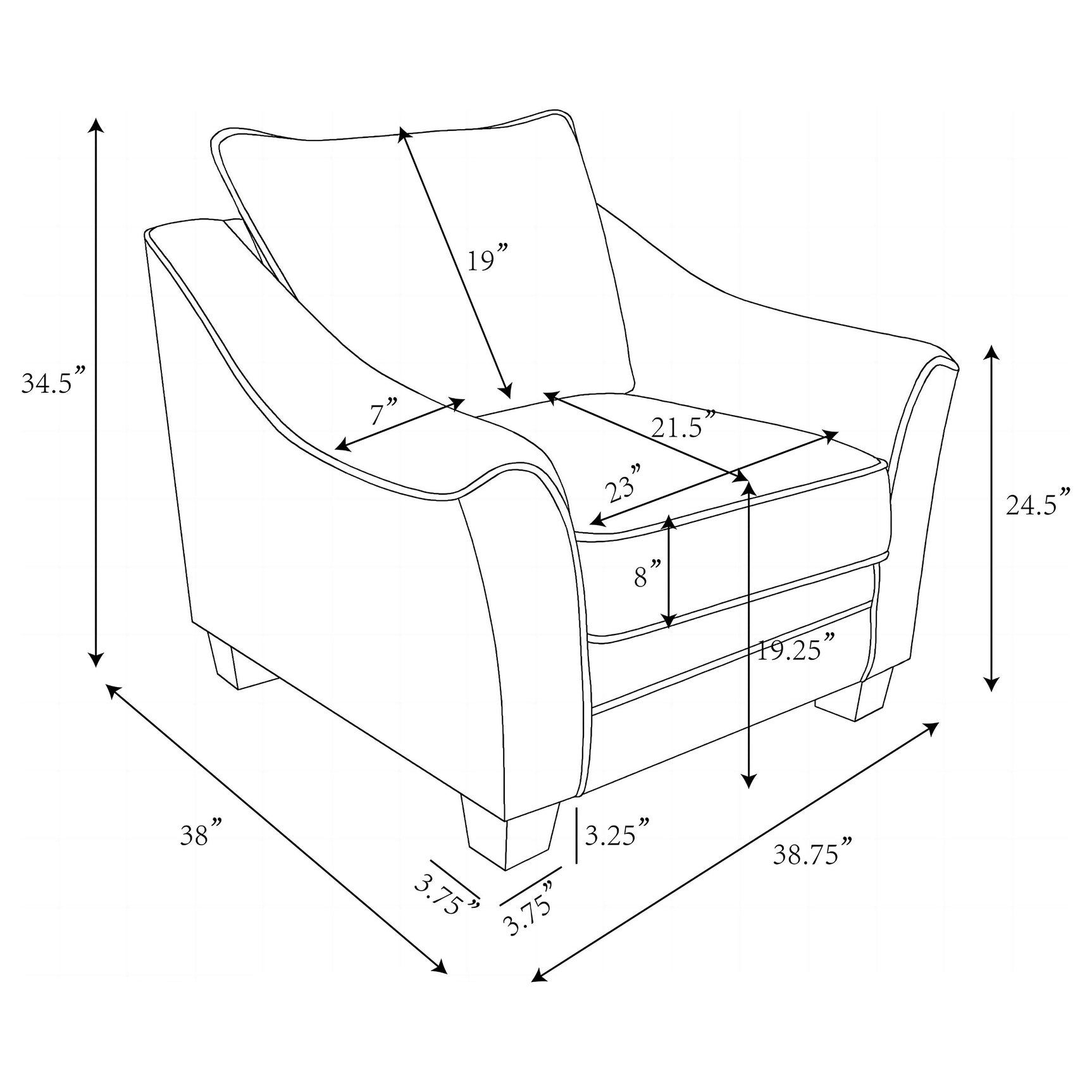 Tomkins Light Grey Accent Chair - Ornate Home