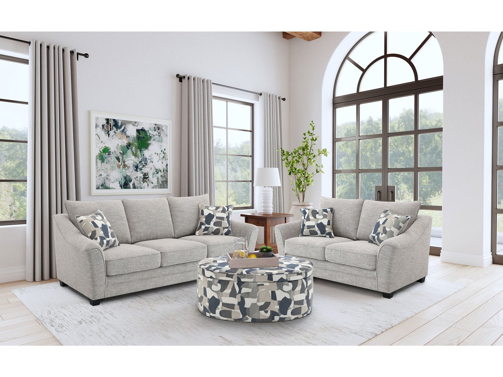 Tomkins Light Grey Sofa & Loveseat - Ornate Home