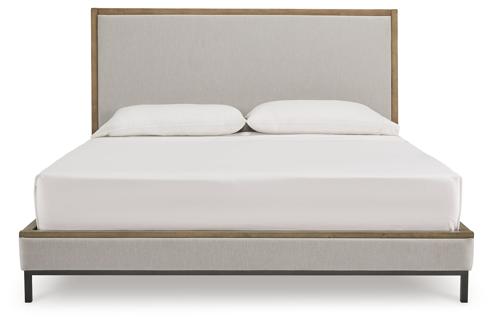 Tomtyn Light Brown King Upholstered Bed (Online Special Price) - Ornate Home