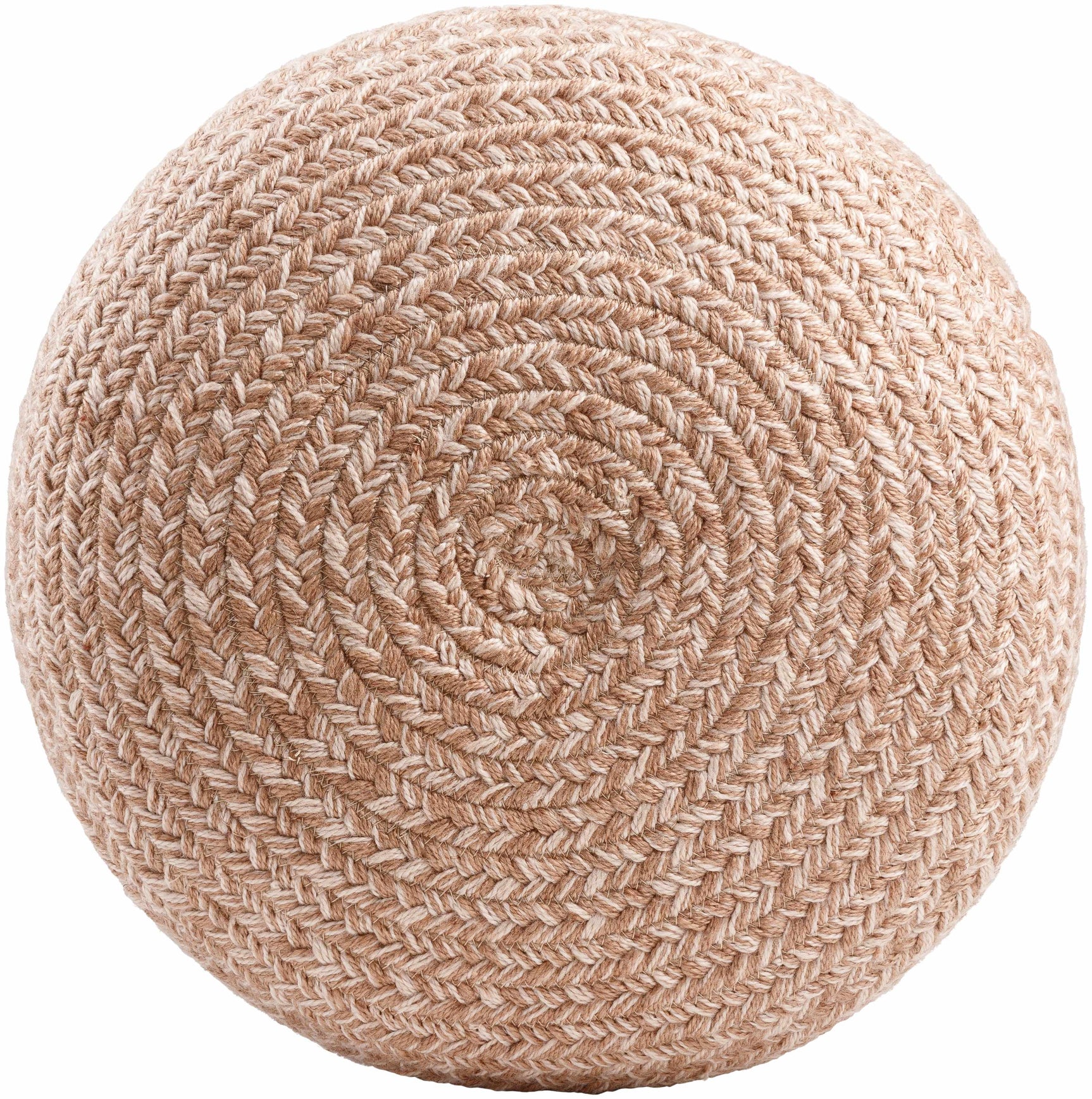 Tonanitla Natural Fiber Blush Knitted Outdoor Pouf - Ornate Home