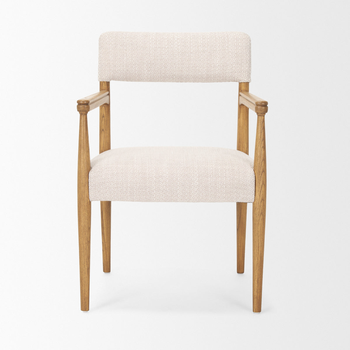 Toni Cream/Light Brown Curved Back Dining Side Chair - Ornate Home