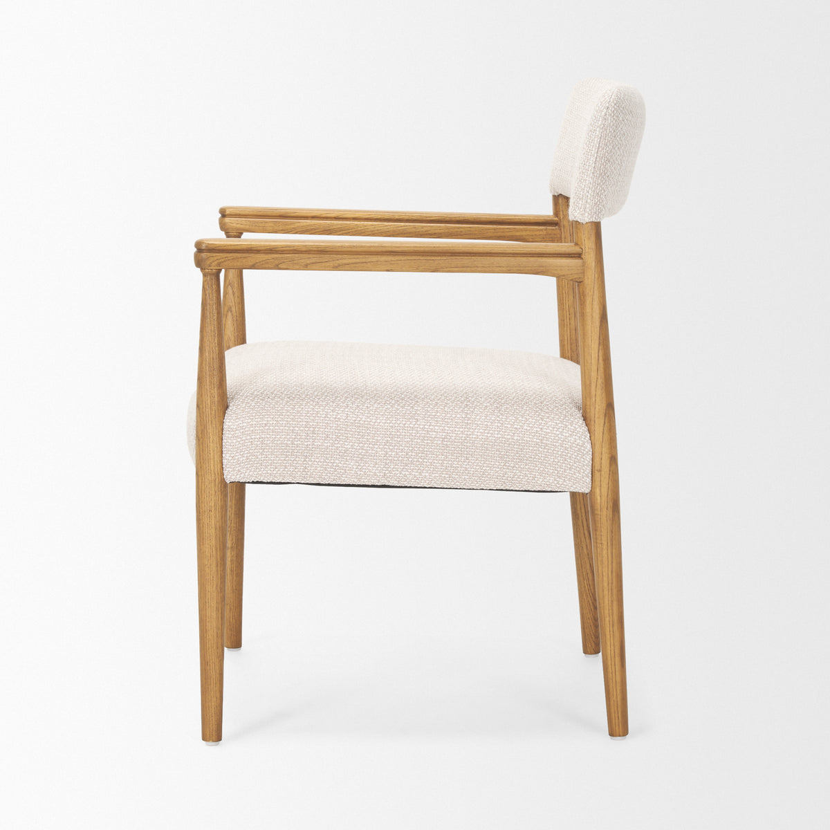 Toni Cream/Light Brown Curved Back Dining Side Chair - Ornate Home