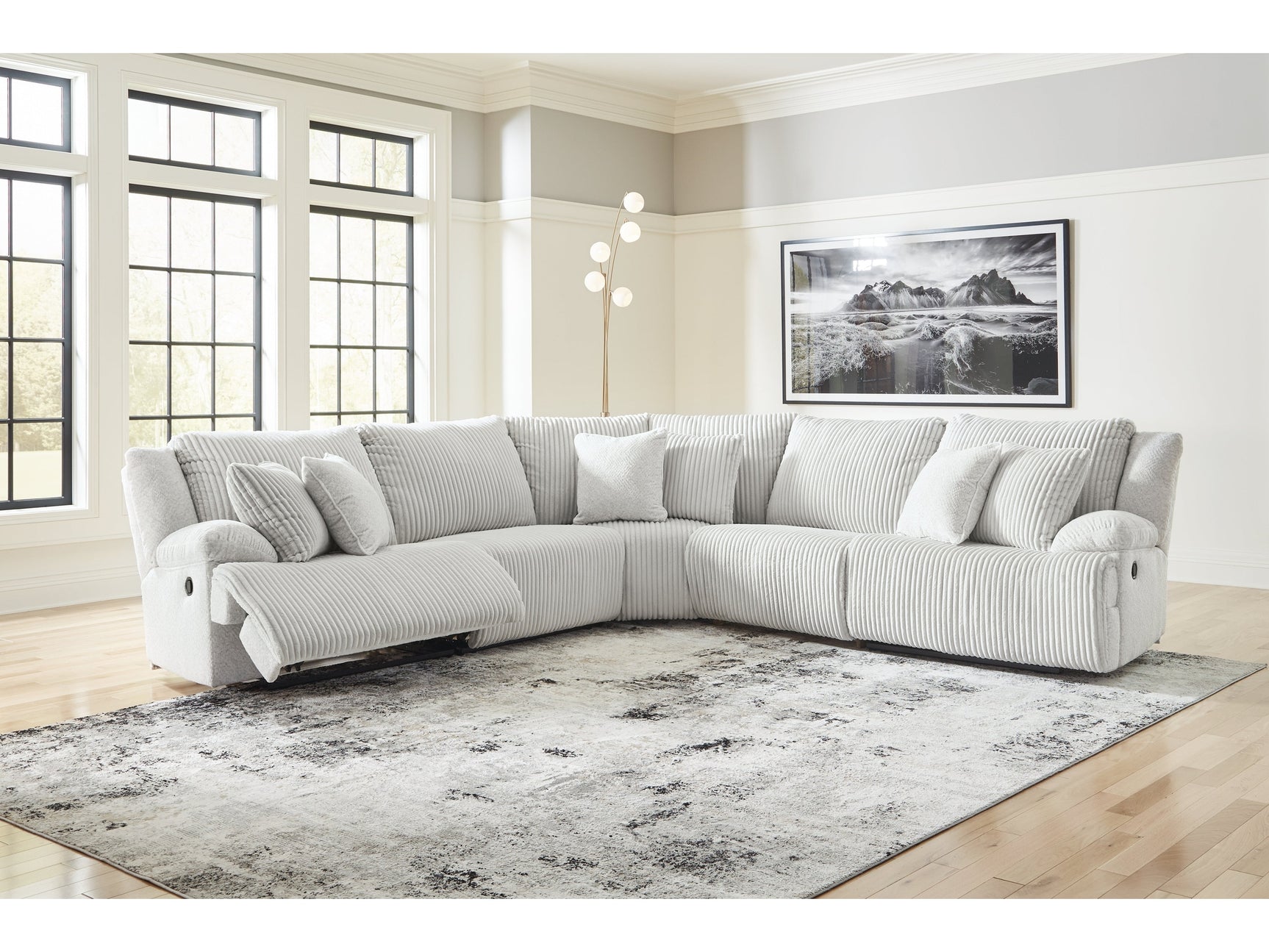 Top Tier Alloy 5-Piece Reclining Sectional - Ornate Home