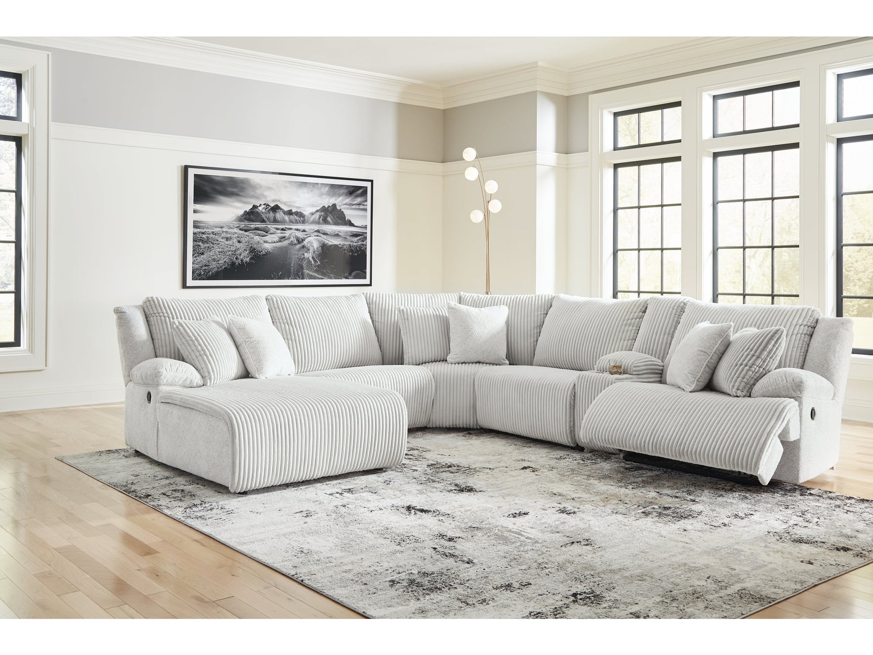 Top Tier Alloy 6-Piece Reclining Sectional with LAF Chaise - Ornate Home